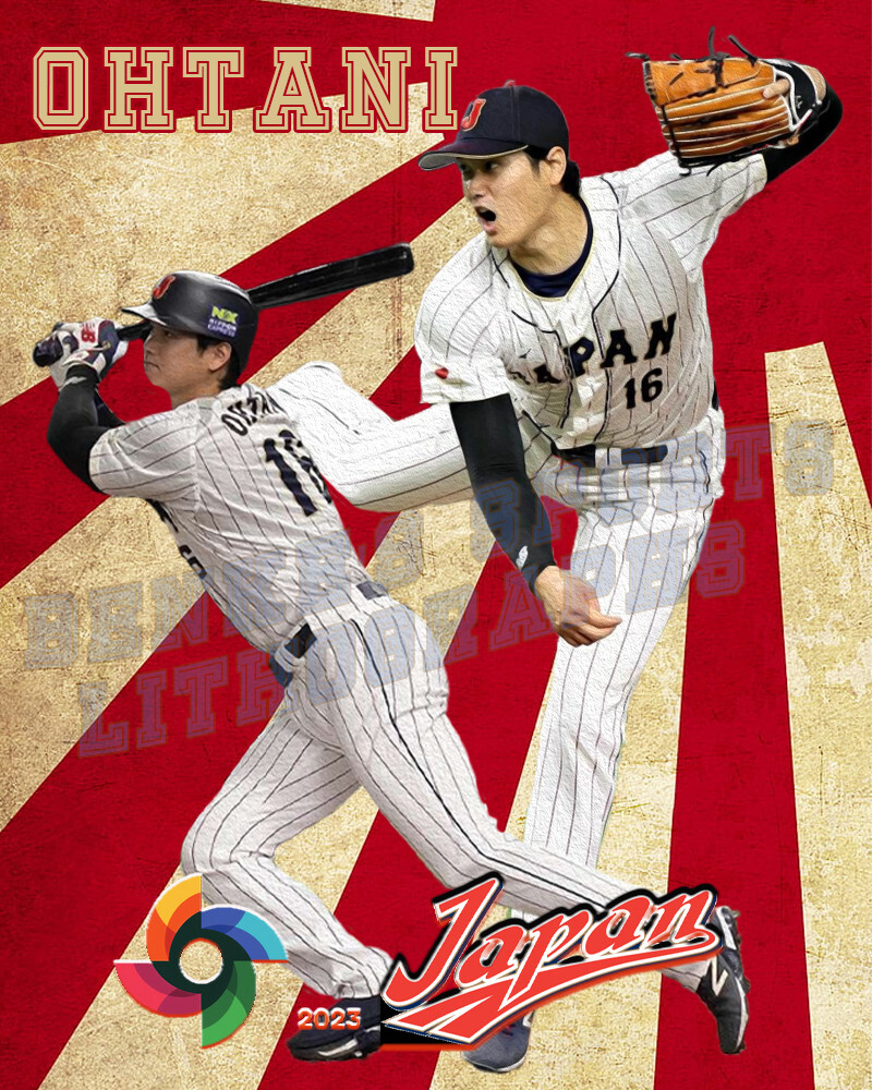 WBC Japan Lithograph print of Shohei Ohtani 2023