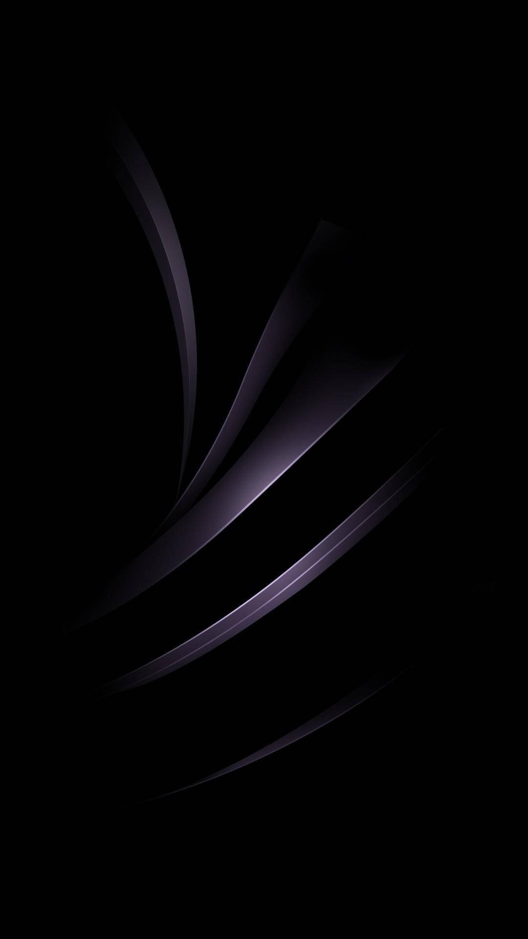Download 3D Abstract Curves Pure Black HD Phone Screen Wallpaper