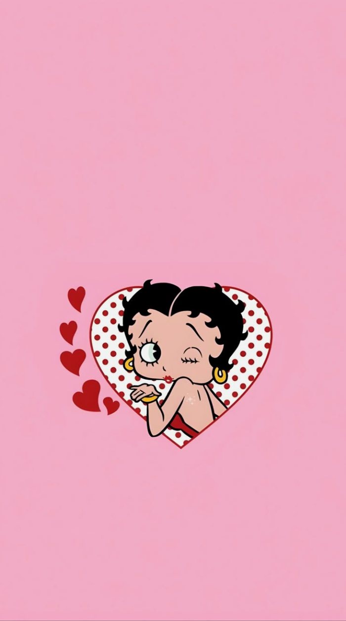 Betty Boop Pink Valentine Wallpaper for iPhone & iPad