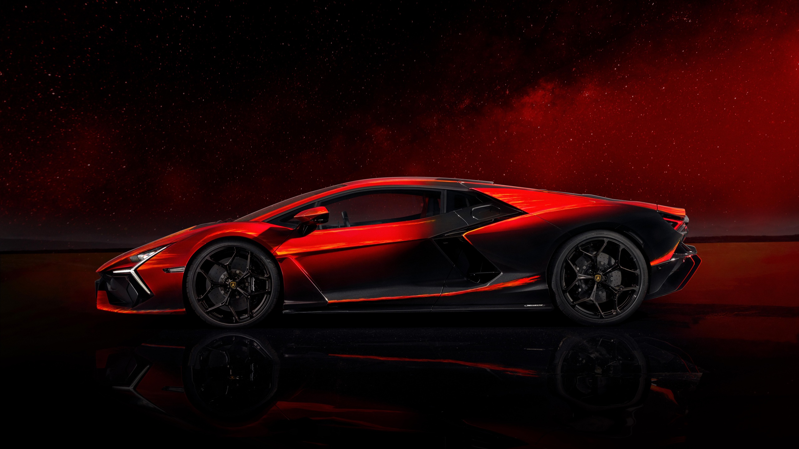 Lamborghini Revuelto Opera Unica Wallpaper 4K, Red background, 8K, 5K