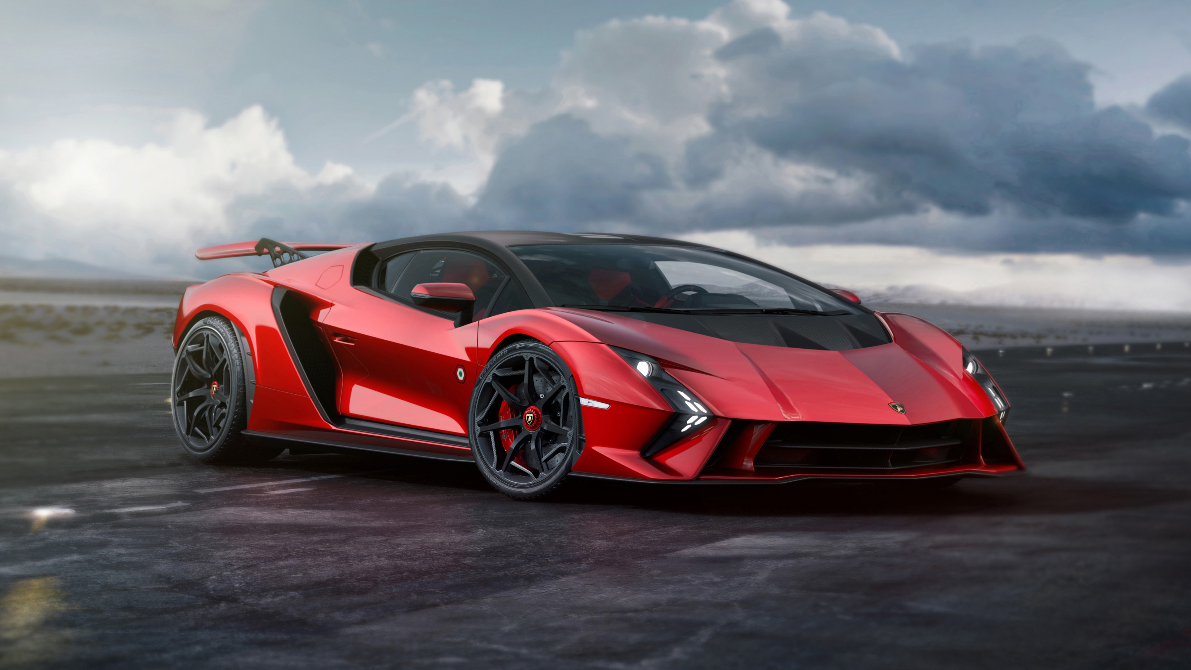 Red Lamborghini Invencible 2024 Car 4K 5K HD Cars Wallpaper