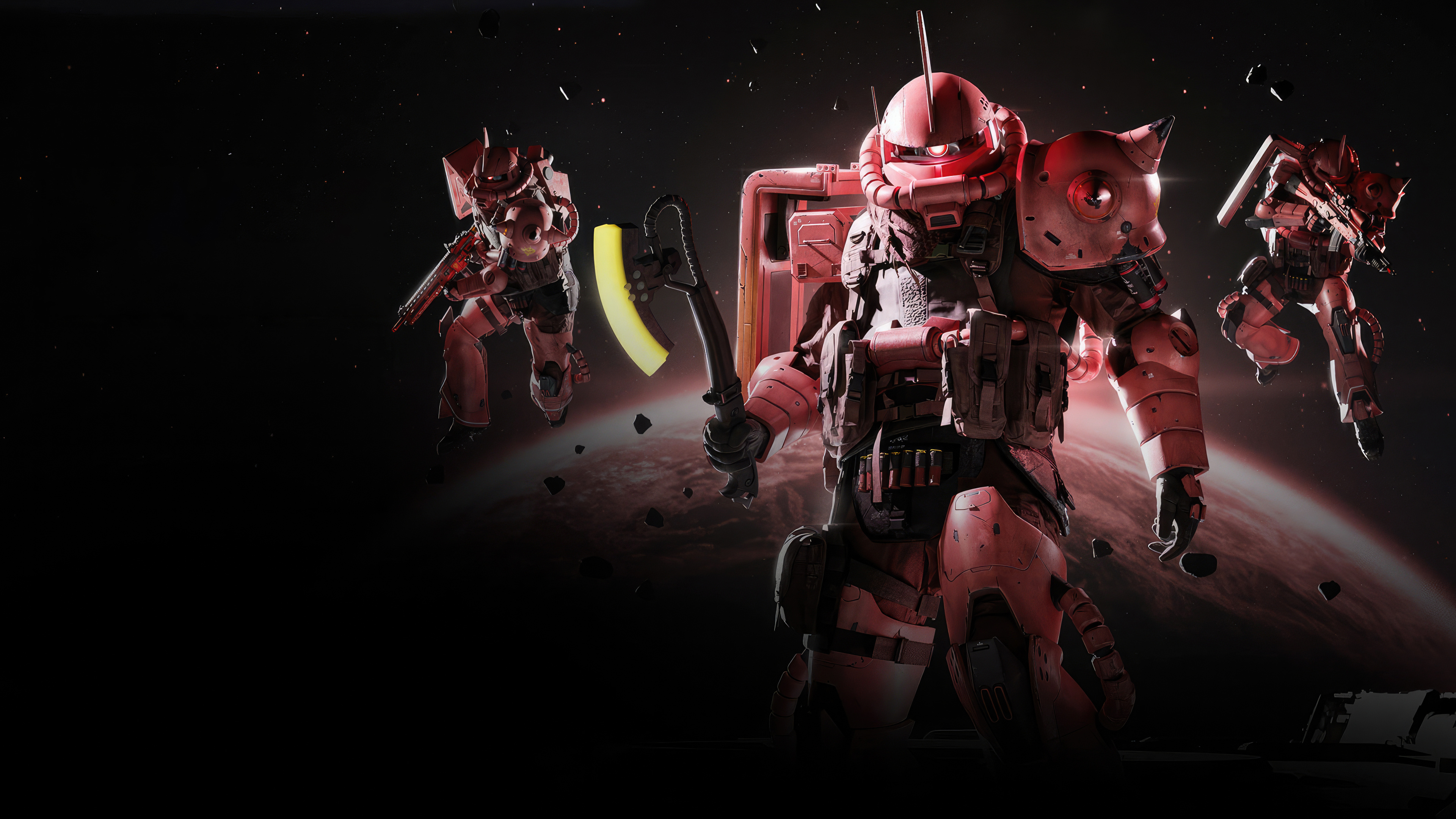 Mobile Suit MS 06S Zaku II In Warzone & MW3 4K Wallpaper