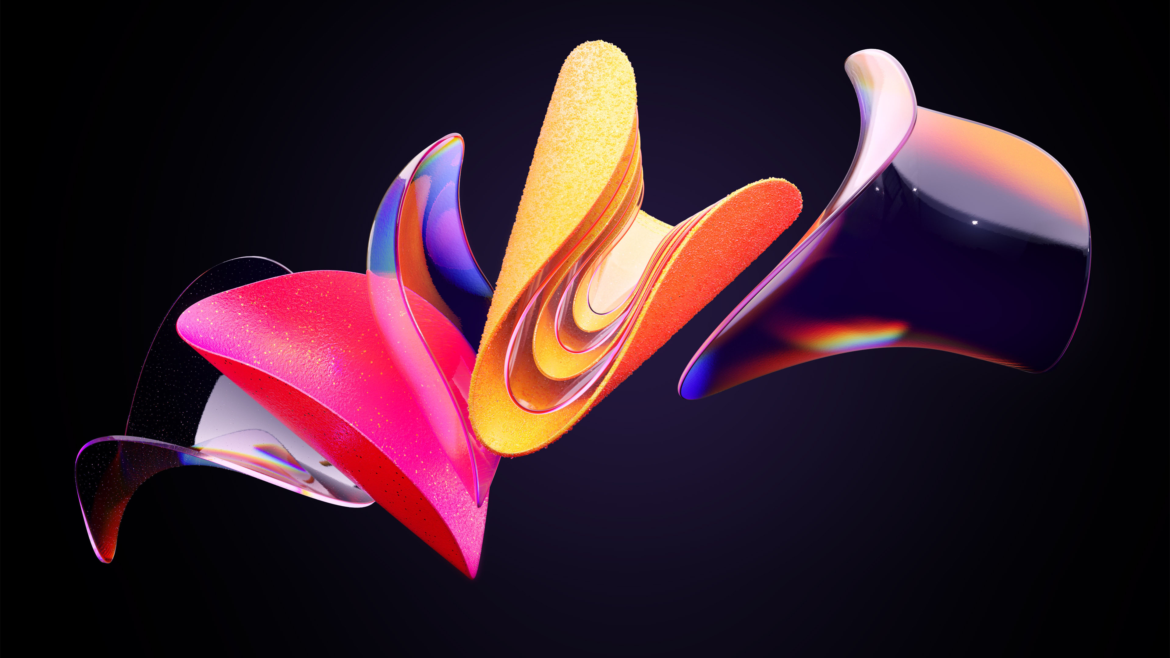 Colorful Artistic Digital Art Windows 11 Black Background 4K HD Windows 11 Wallpaper