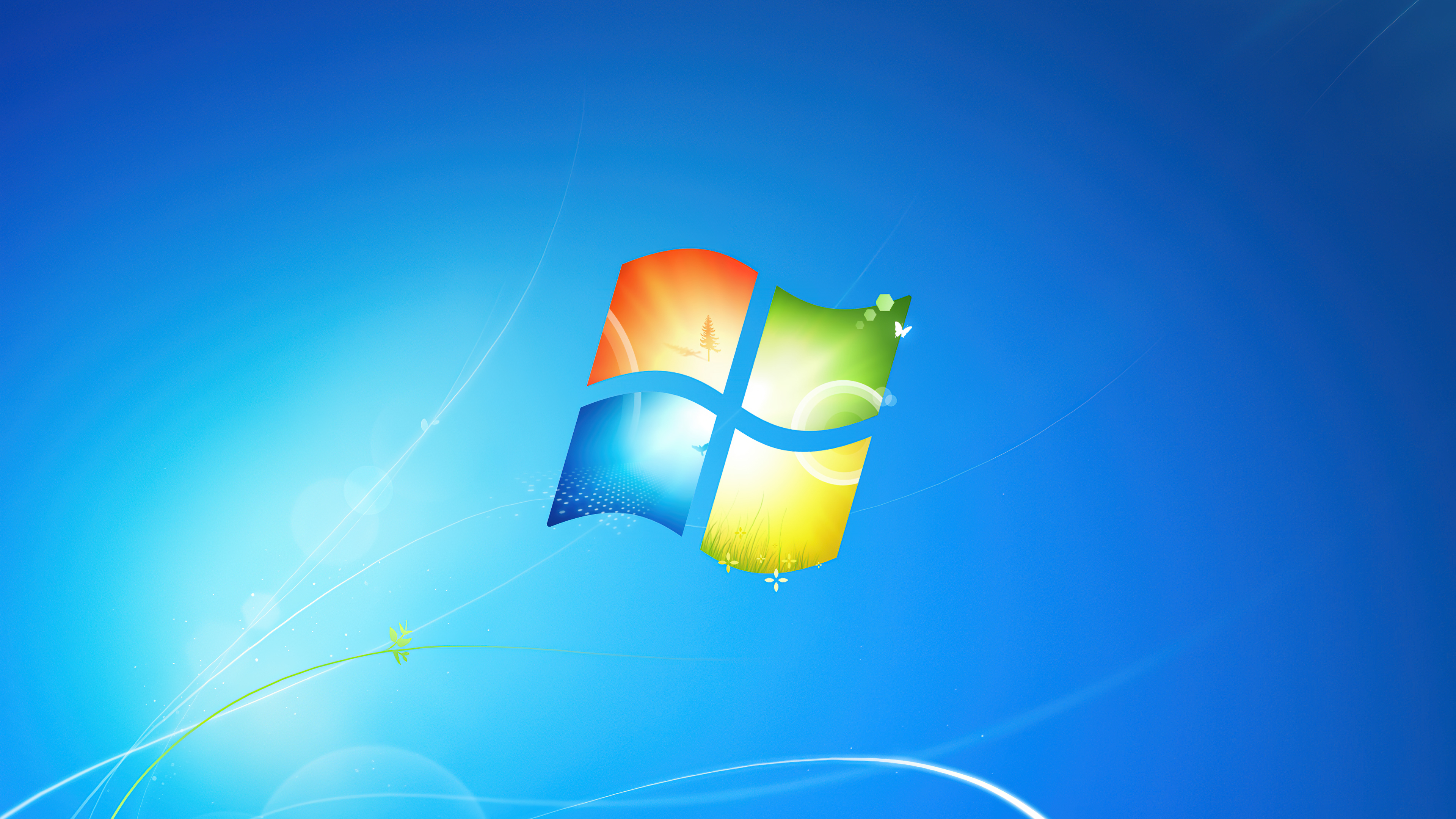 Windows 7 Wallpaper 4K, Official, Blue background