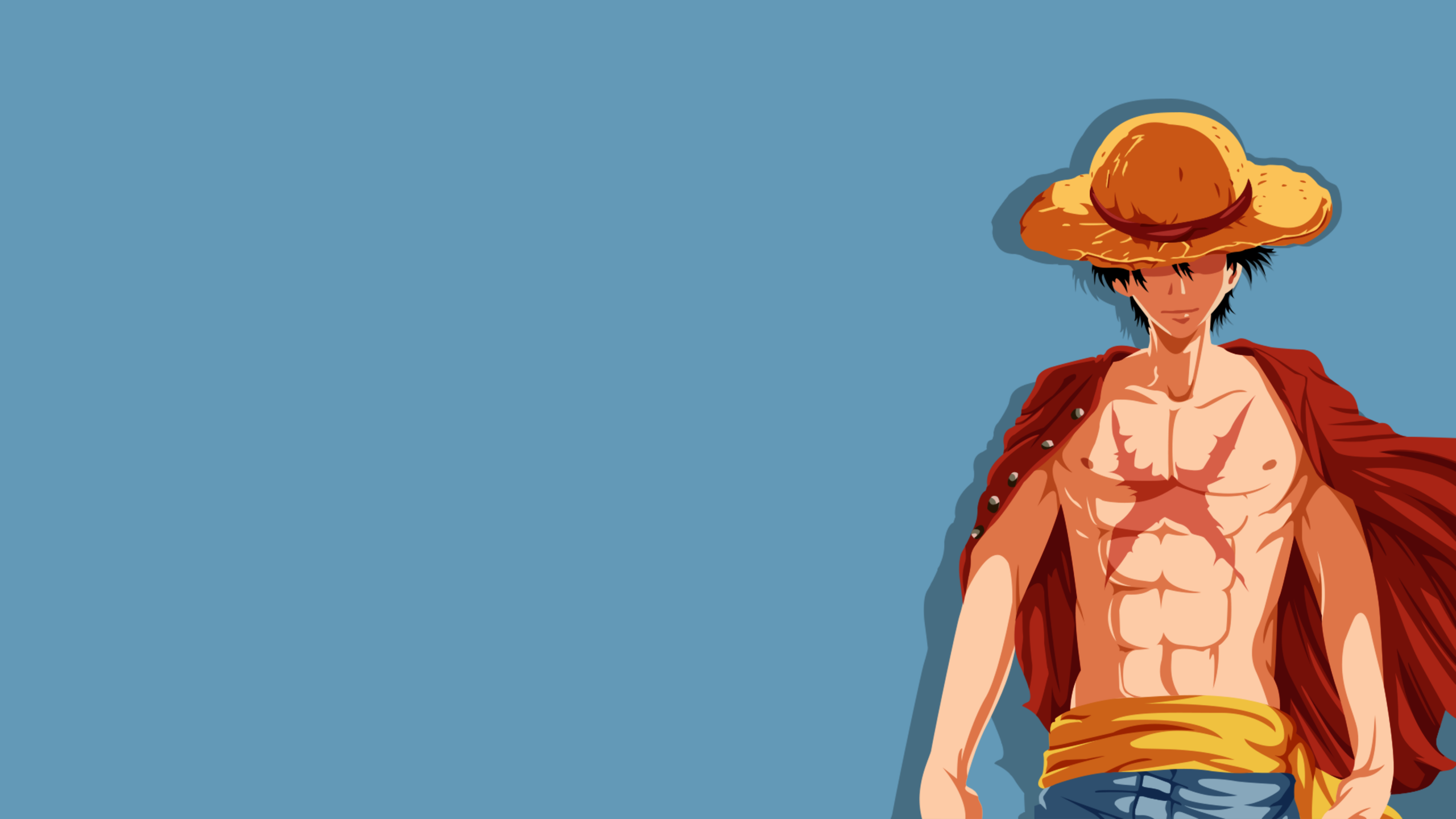 Monkey D. Luffy Wallpaper 4K, Straw Hat Pirates, Minimalist