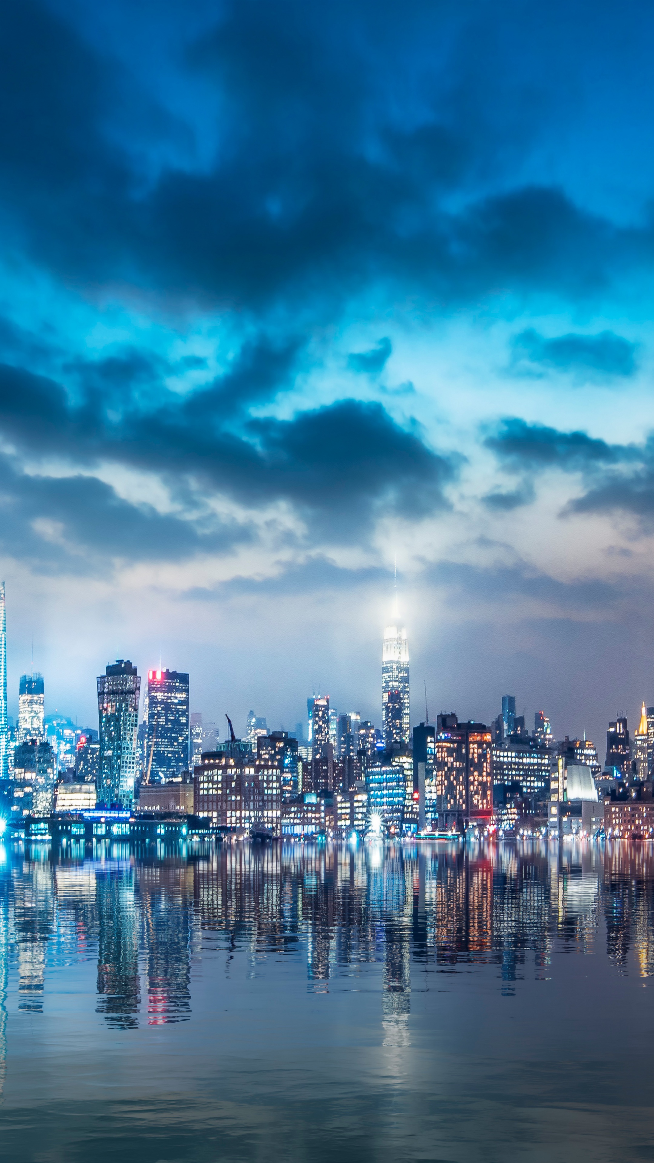 Cityscape Wallpaper 4K, Night City, City lights, Skyline