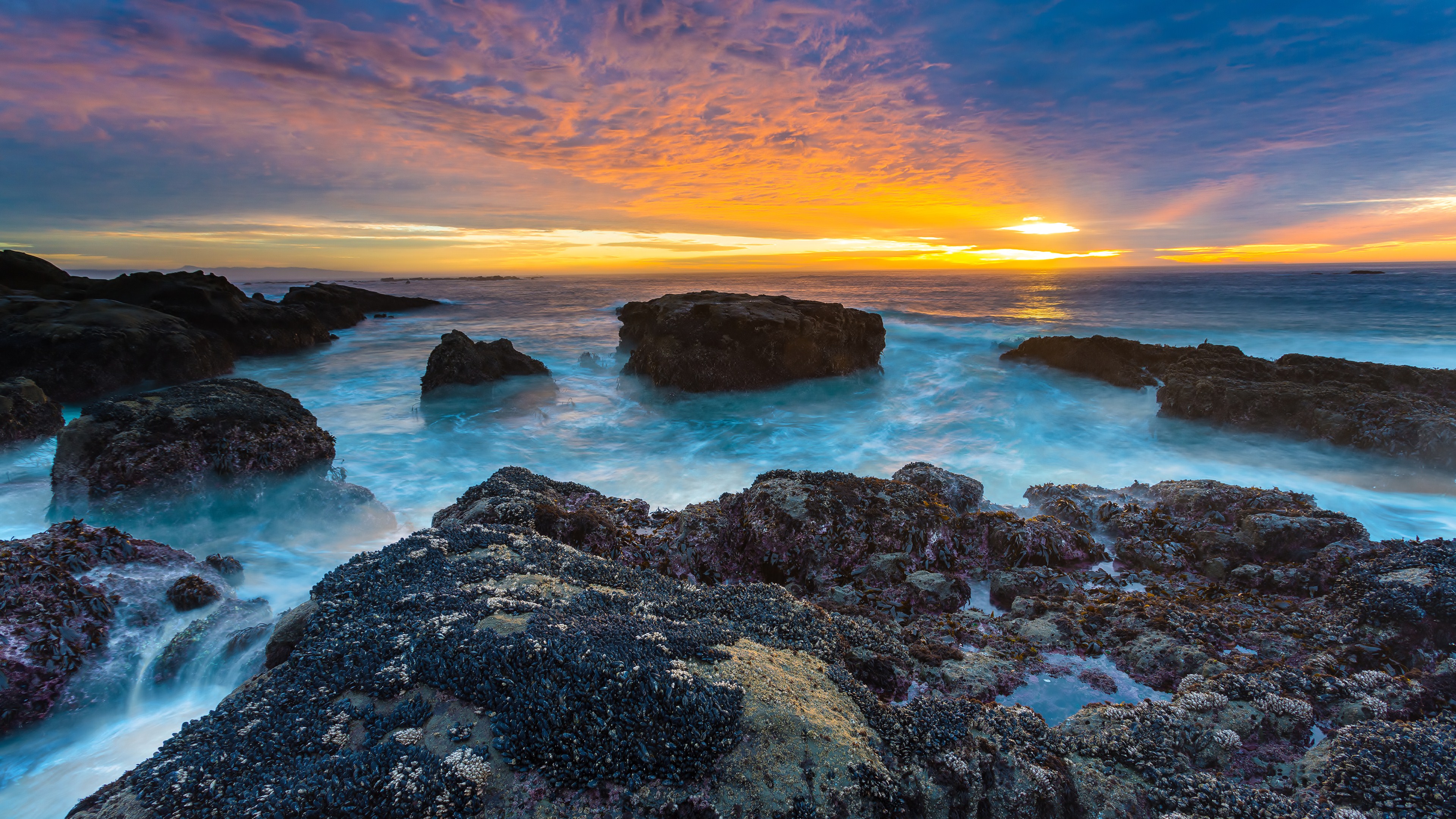 Desktop wallpaper: Hdr, Sunset, Beach, Ocean, Earth 4K free download for PC. 624297