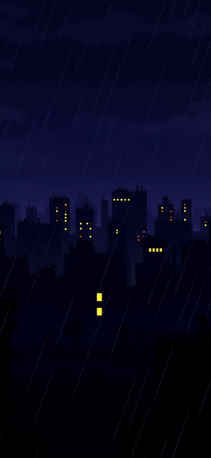 4K Pixel Art Rainy City Night Wallpaper iPhone, Mobile, Phone
