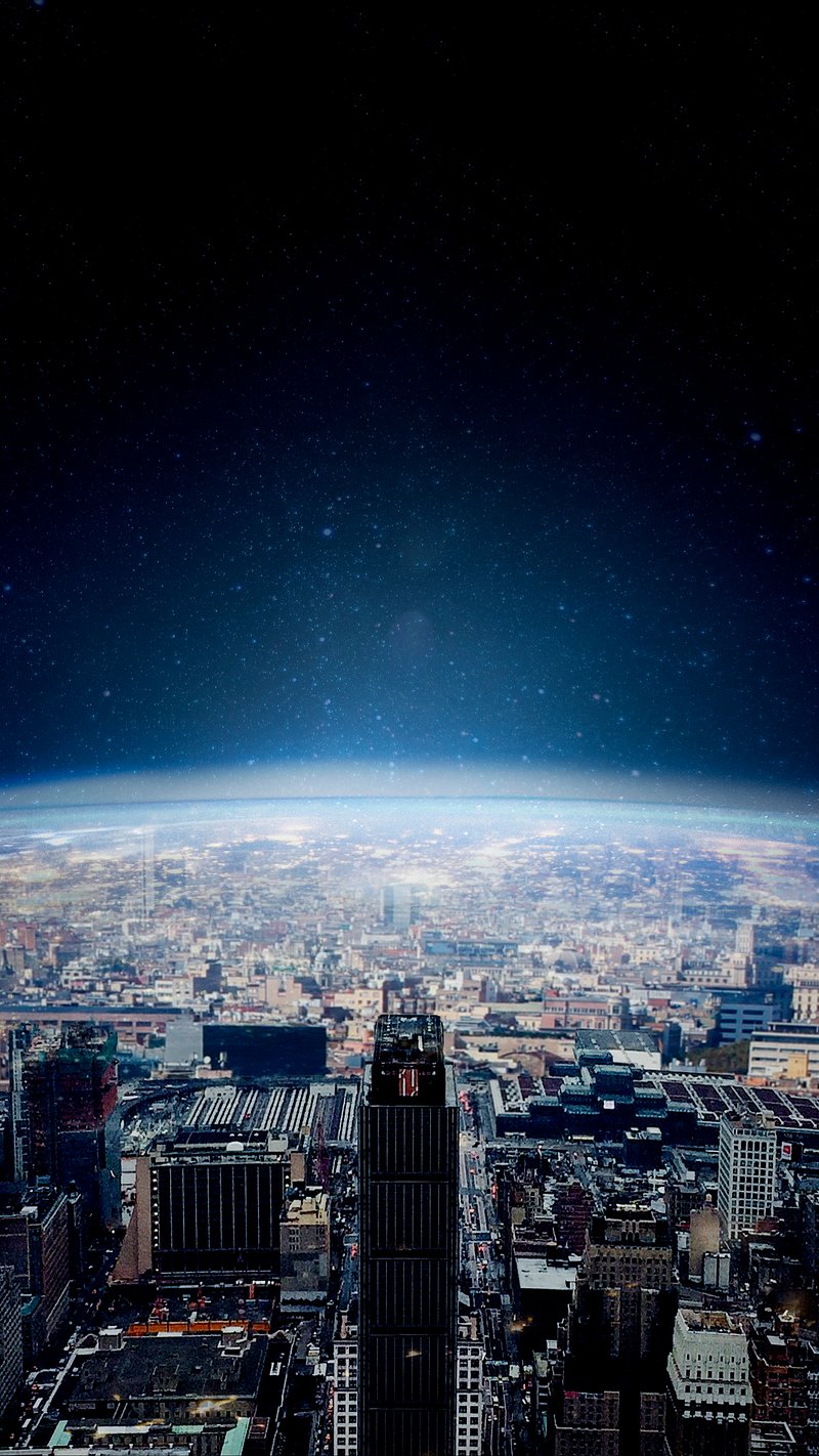 Night city phone wallpaper, cityscape