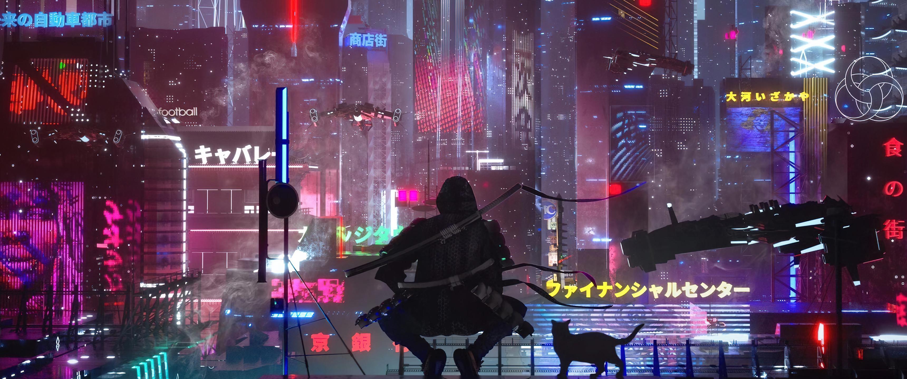 Night City of the near future [3440x1440]
