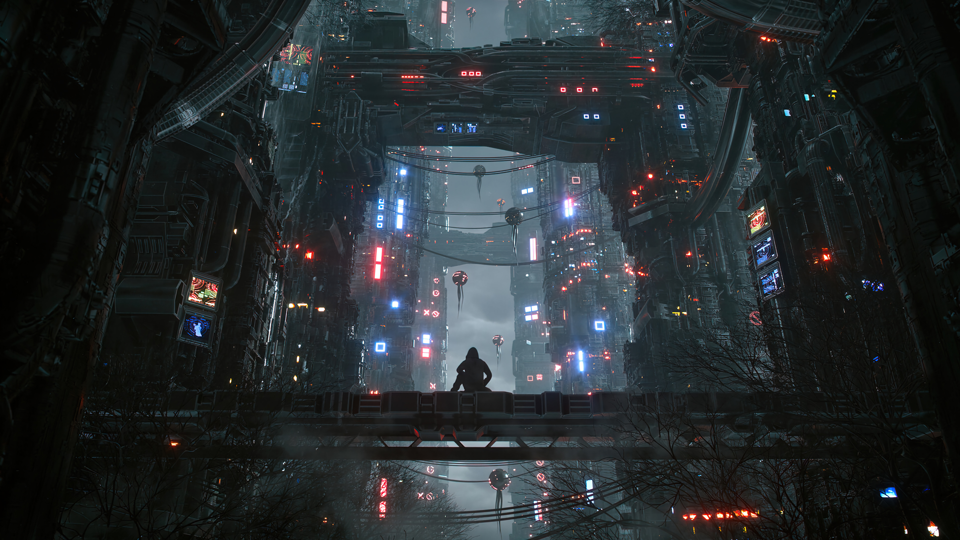 Sci Fi City Art Wallpaper 4K PC Desktop F