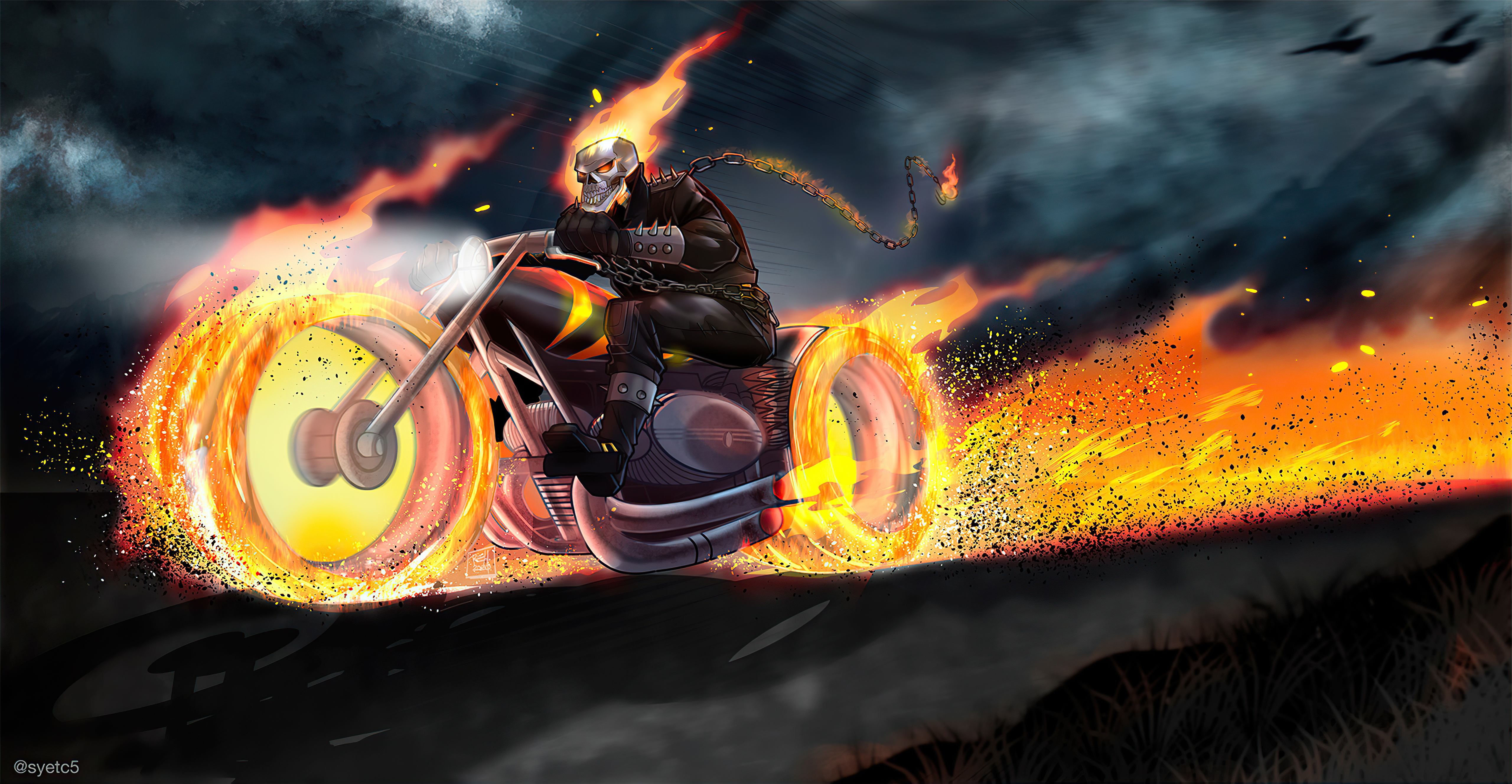 Download Comic Ghost Rider 4k Ultra HD Wallpaper
