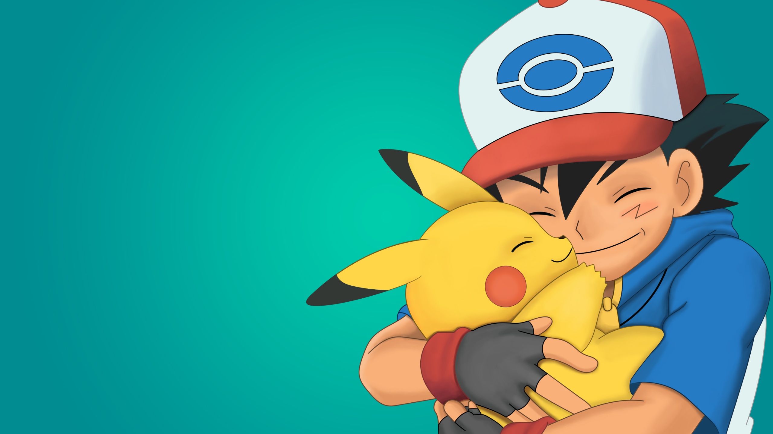 Pikachu Wallpaper 4K, Ash Ketchum, Hug, Pokemon