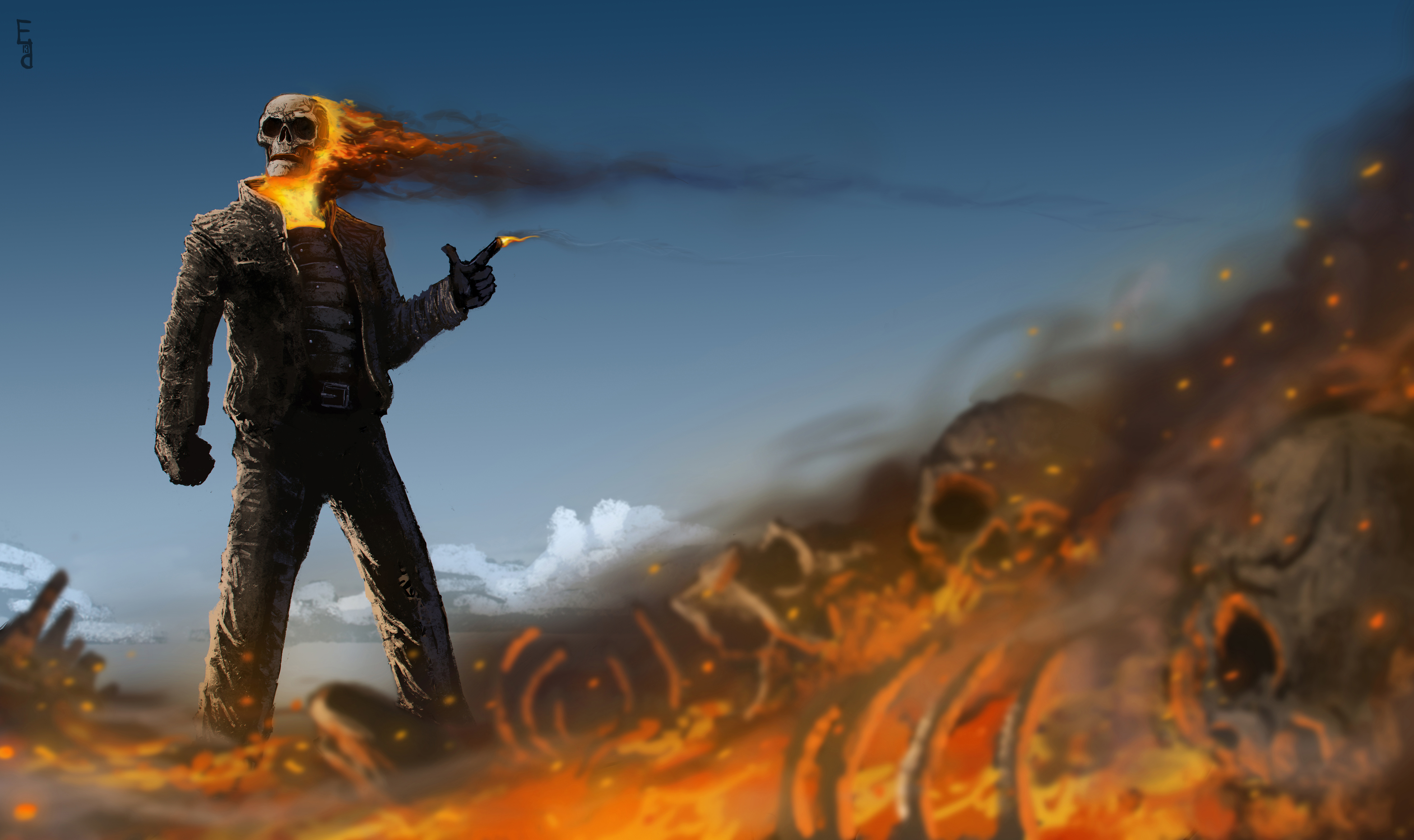 Ghost Rider Blaze: 4K Ultra HD Comic Wallpaper
