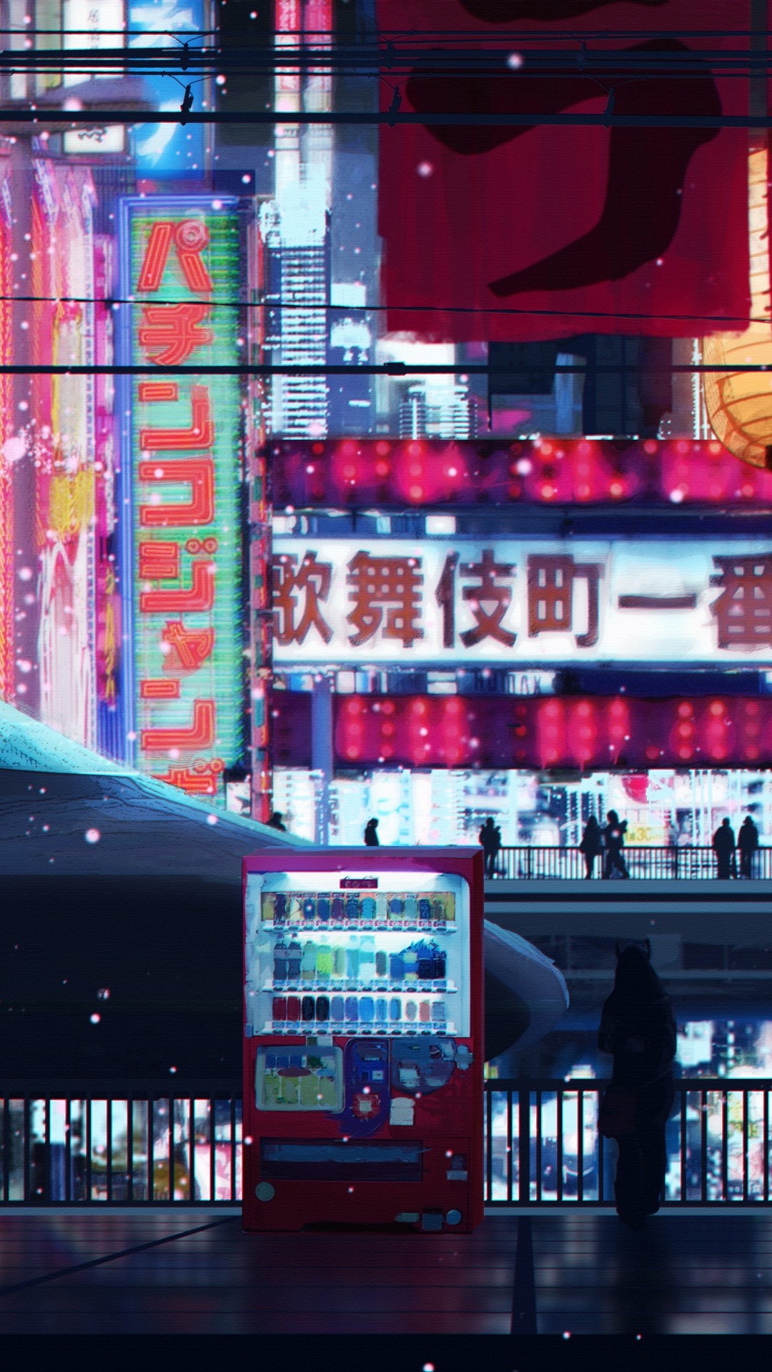 Japan, Tokyo, City, Street, Night, Lights, Art Picture 1080x1920 IPhone 8 7 6 6S Plus Wallpaper, Background, Picture, Image