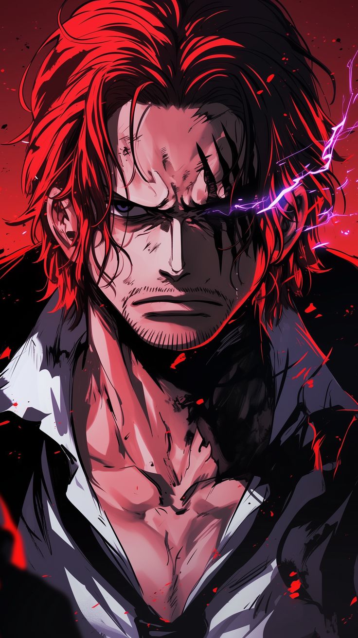 Shanks Purple Lightning eye wallpaper one piece 4k, anime wallpaper HD iphone and android
