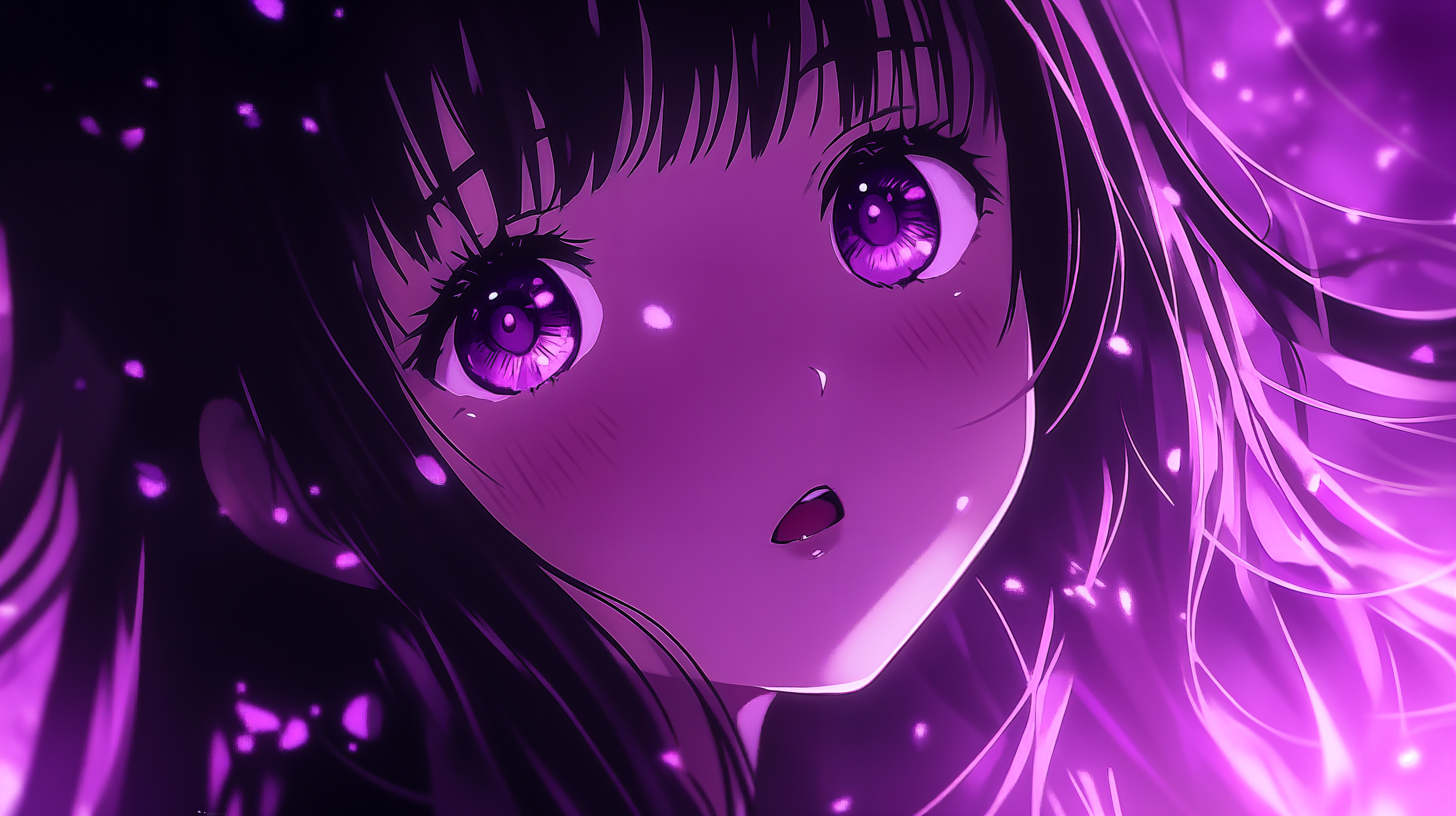 Purple Anime Girl Ultra HD Wallpaper