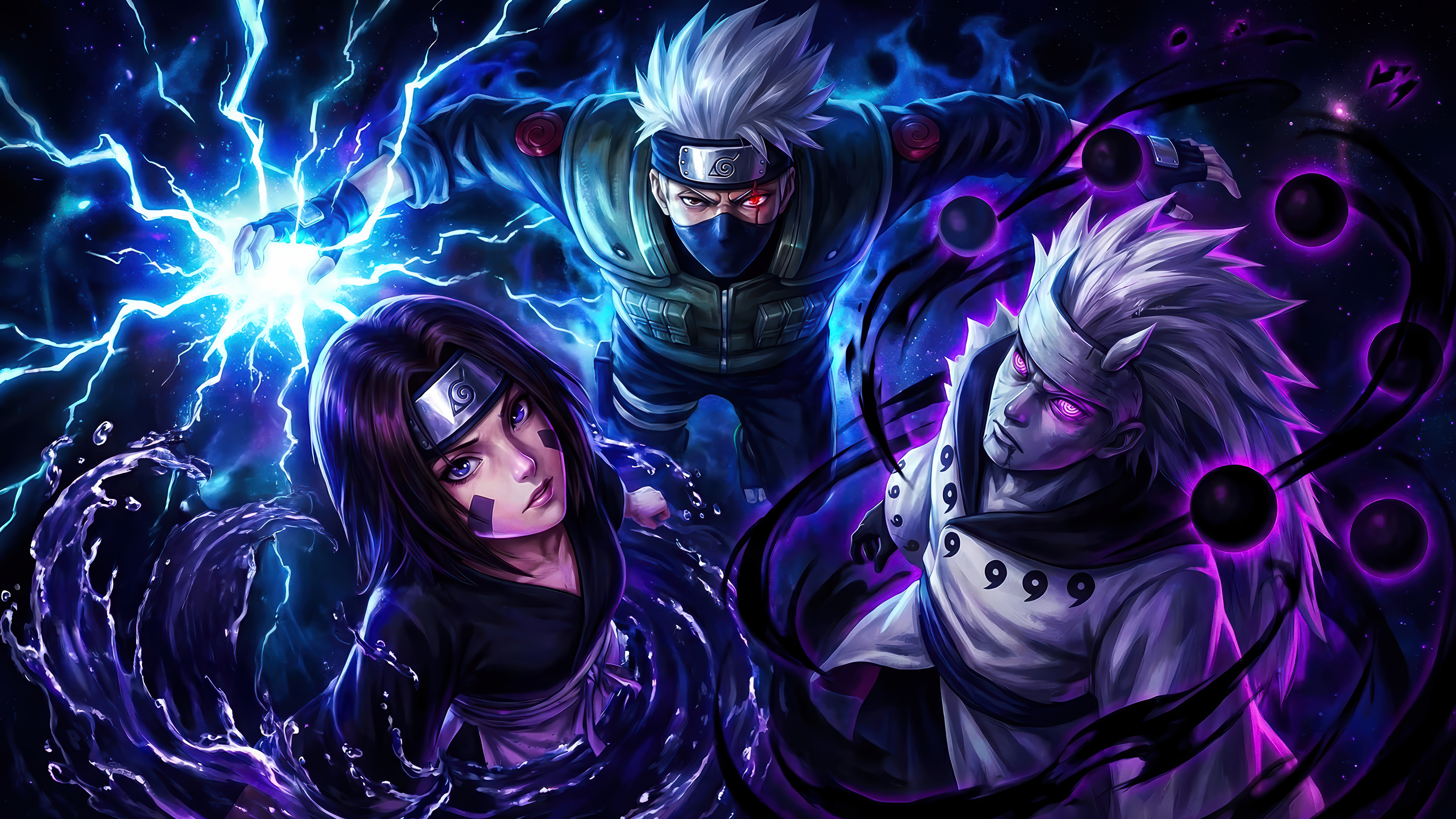 Kakashi Obito Rin Wallpaper 4K HD PC