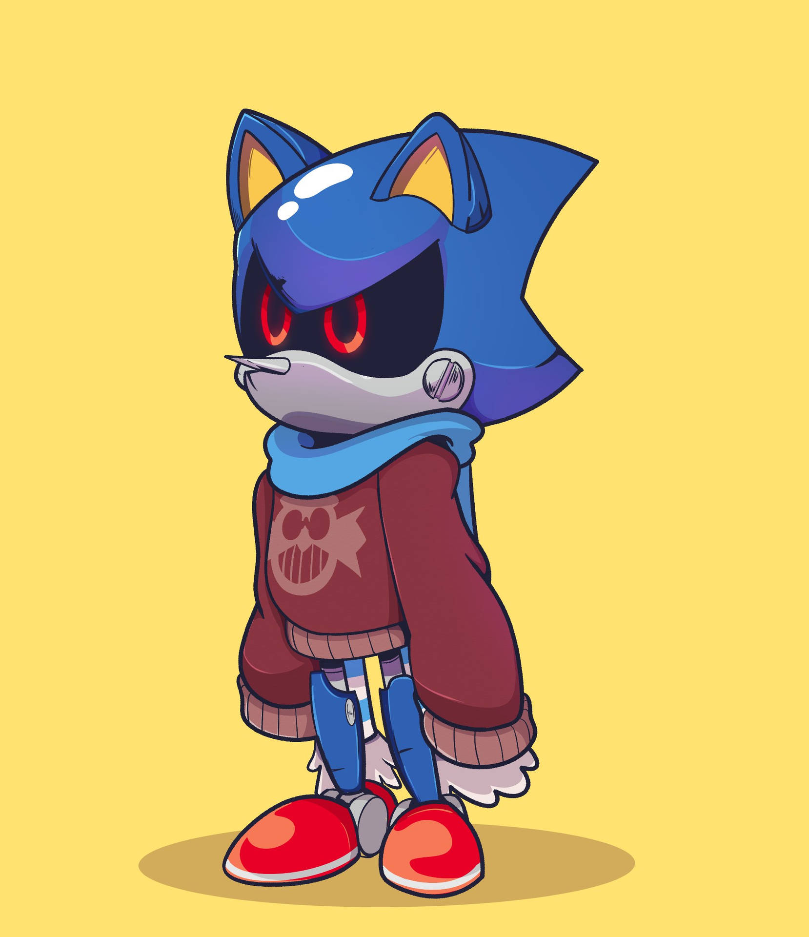 Download Metal Sonic Yellow Cute Art Wallpaper