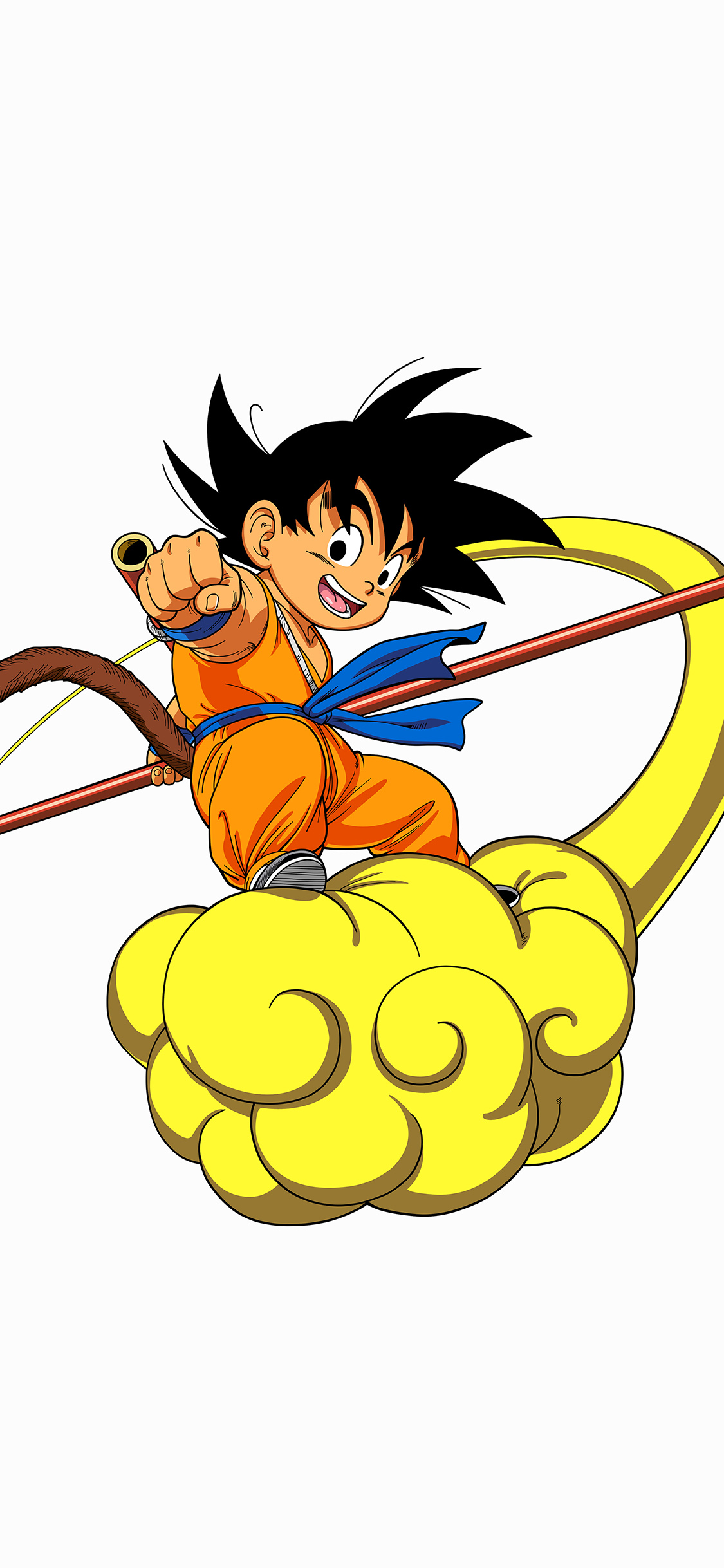 iPhone X wallpaper. dragonball goku cloud fly anime art illust white