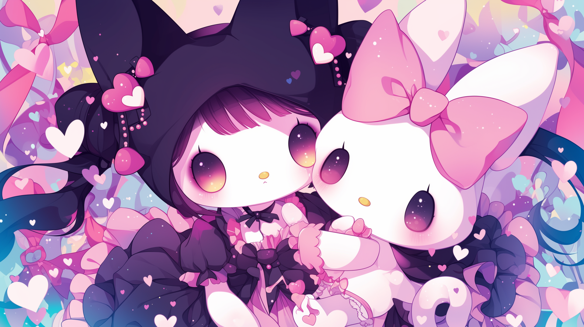 Onegai My Melody and Kuromi HD Anime Wallpaper