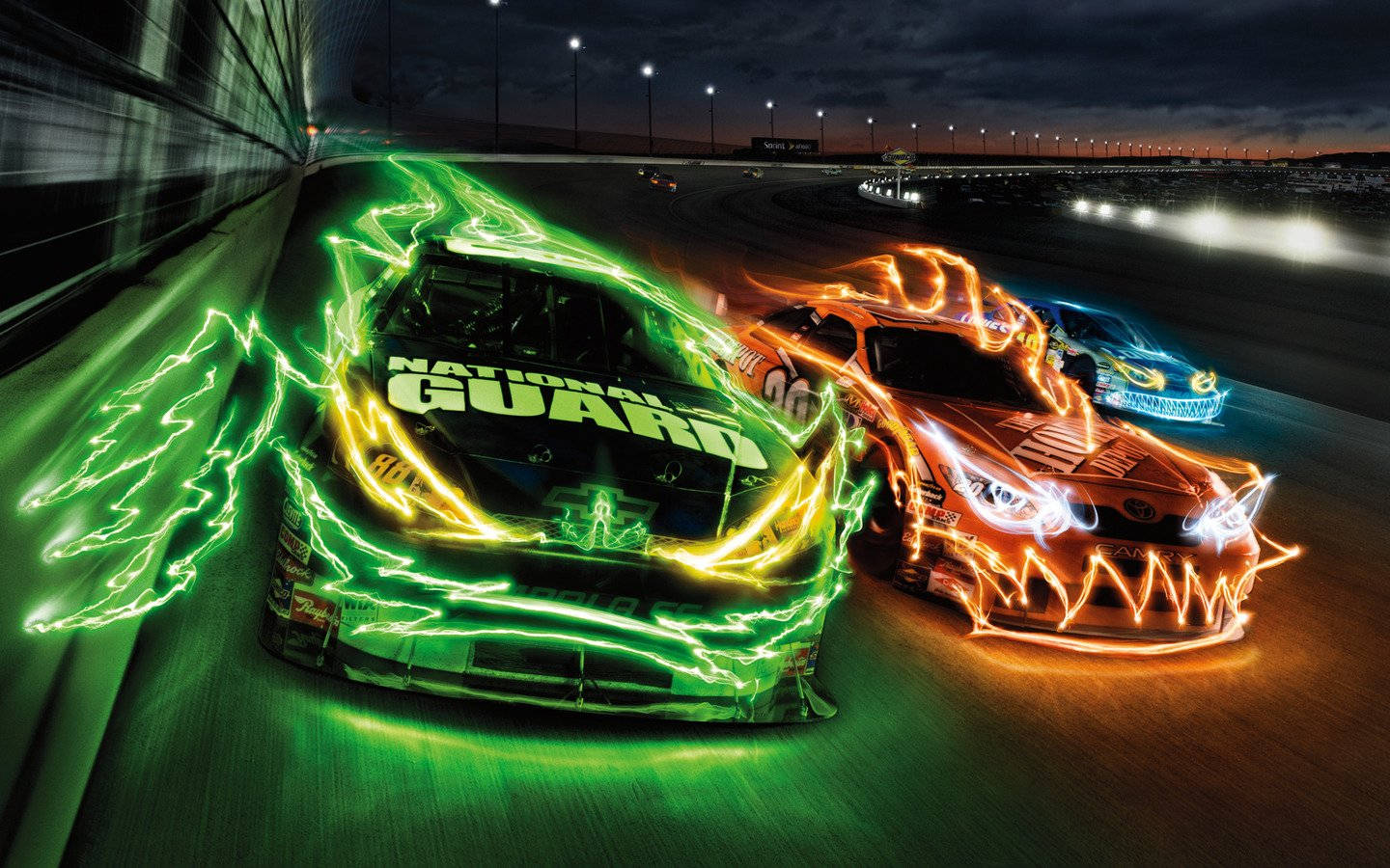 Download Luminous Auto Racing Graphic Art Wallpaper
