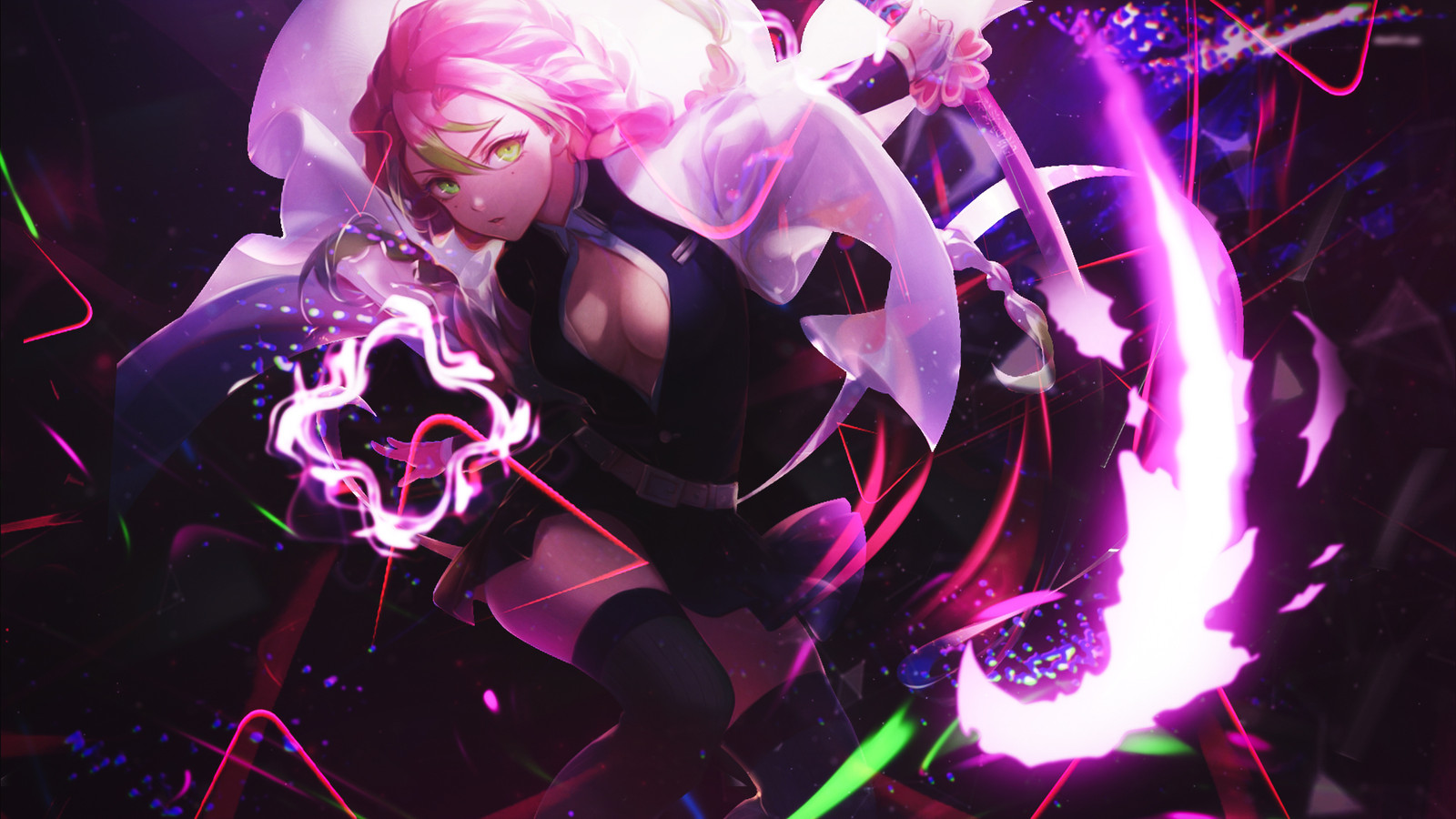 Anime big boobs girls mitsuri kanroji kimetsu no yaiba Custom Gaming Mat Desk