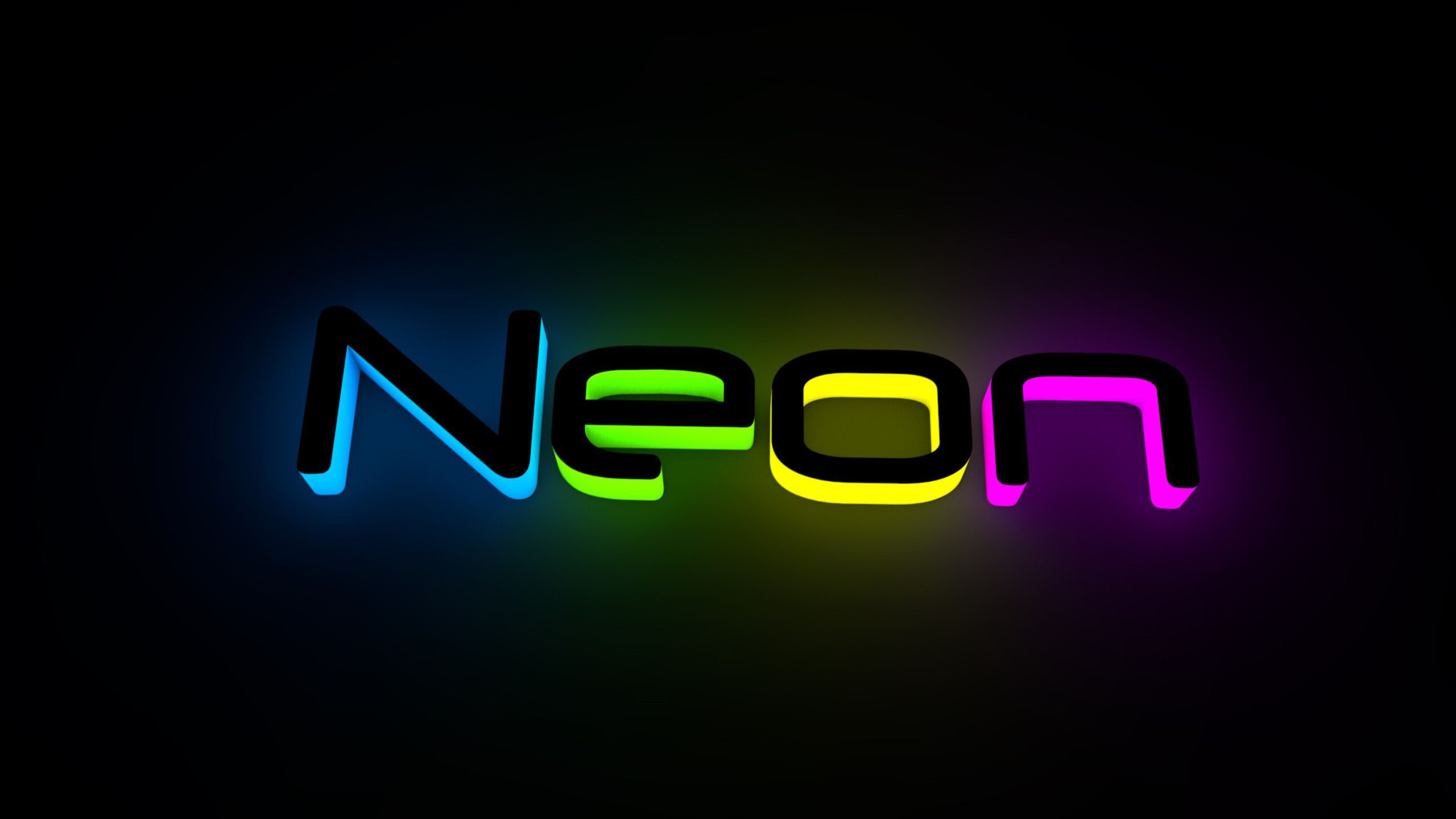 Colorful Neon Word Black Background HD Neon Wallpaper