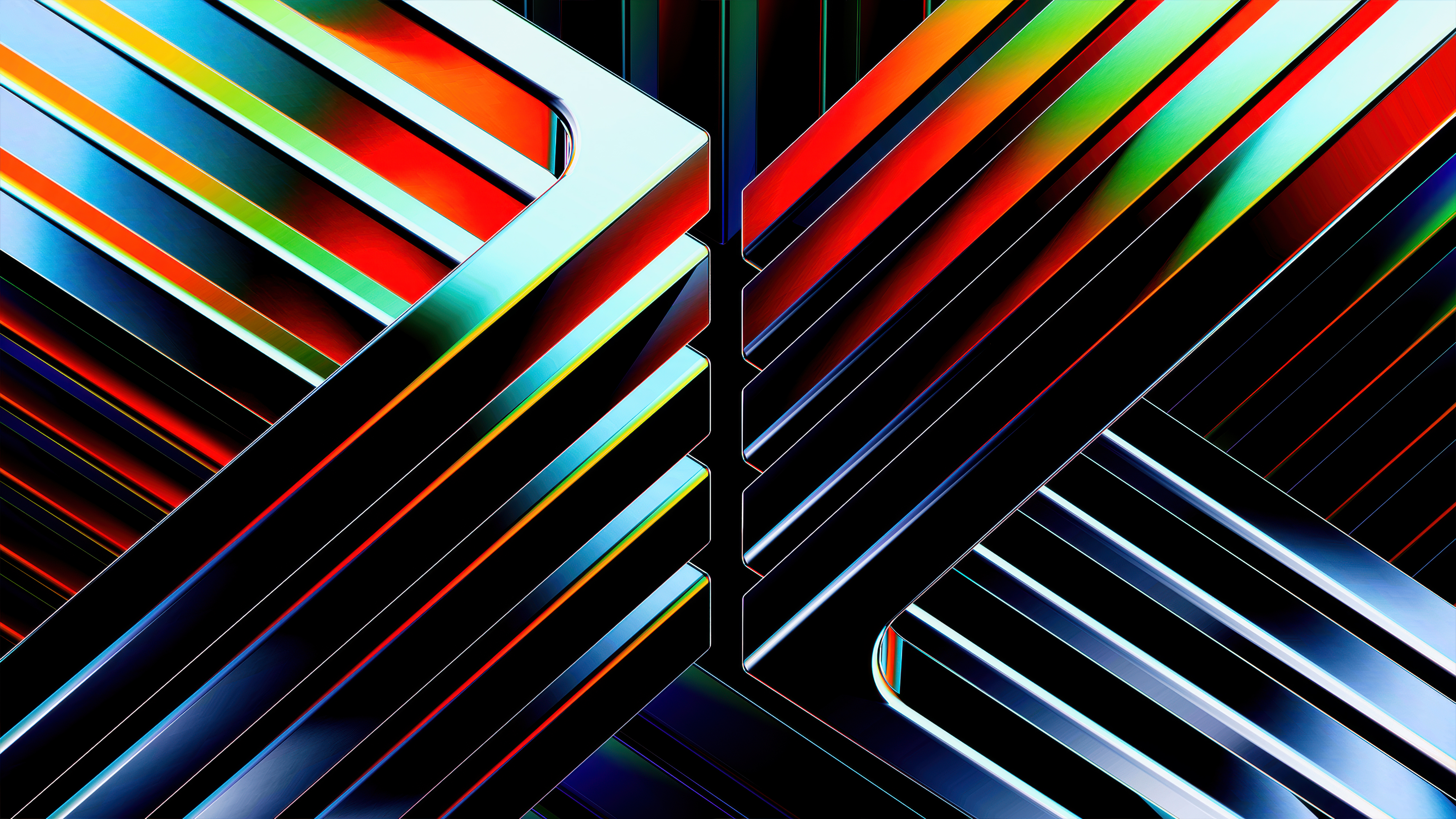 Vibrant Wallpaper 4K, Neon lines, Geometrical