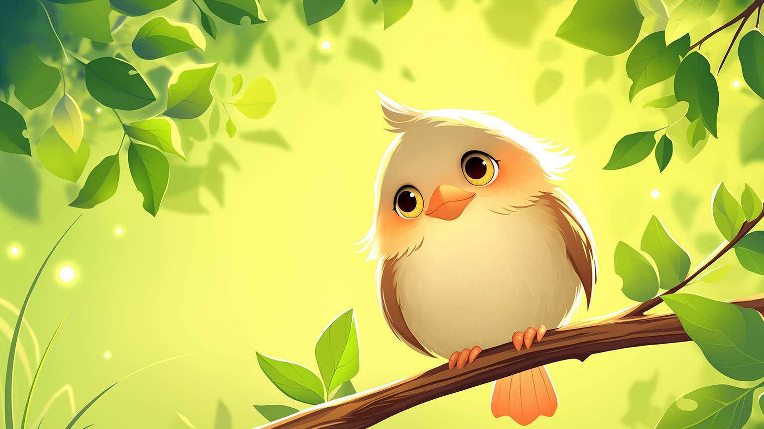 Bird Sitting on Branch Green Desktop Wallpaper Wallaper 4K