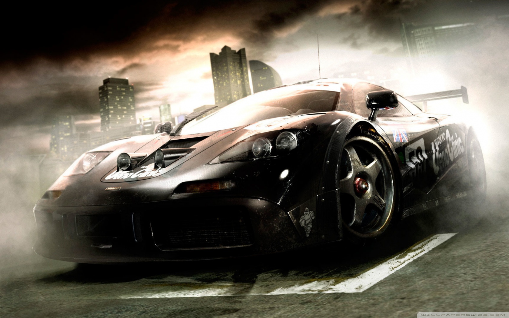 Racing Car Smoke 4K UHD Wallpaper for UltraHD Desktop and TV, Widescreen and UltraWide Display, Smartphone and Tablet Devices