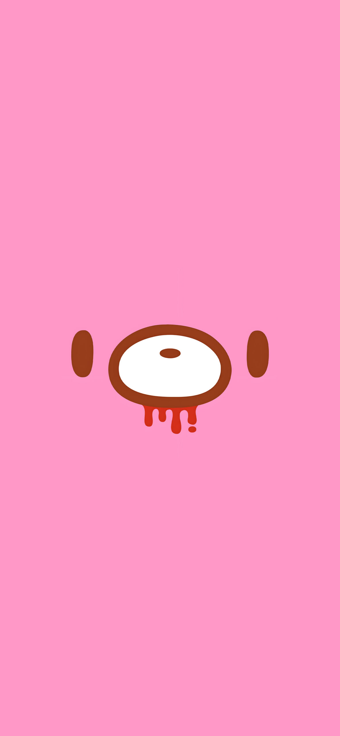 Gloomy Bear Pink Minimalist Wallpaper Phone Wallpaper