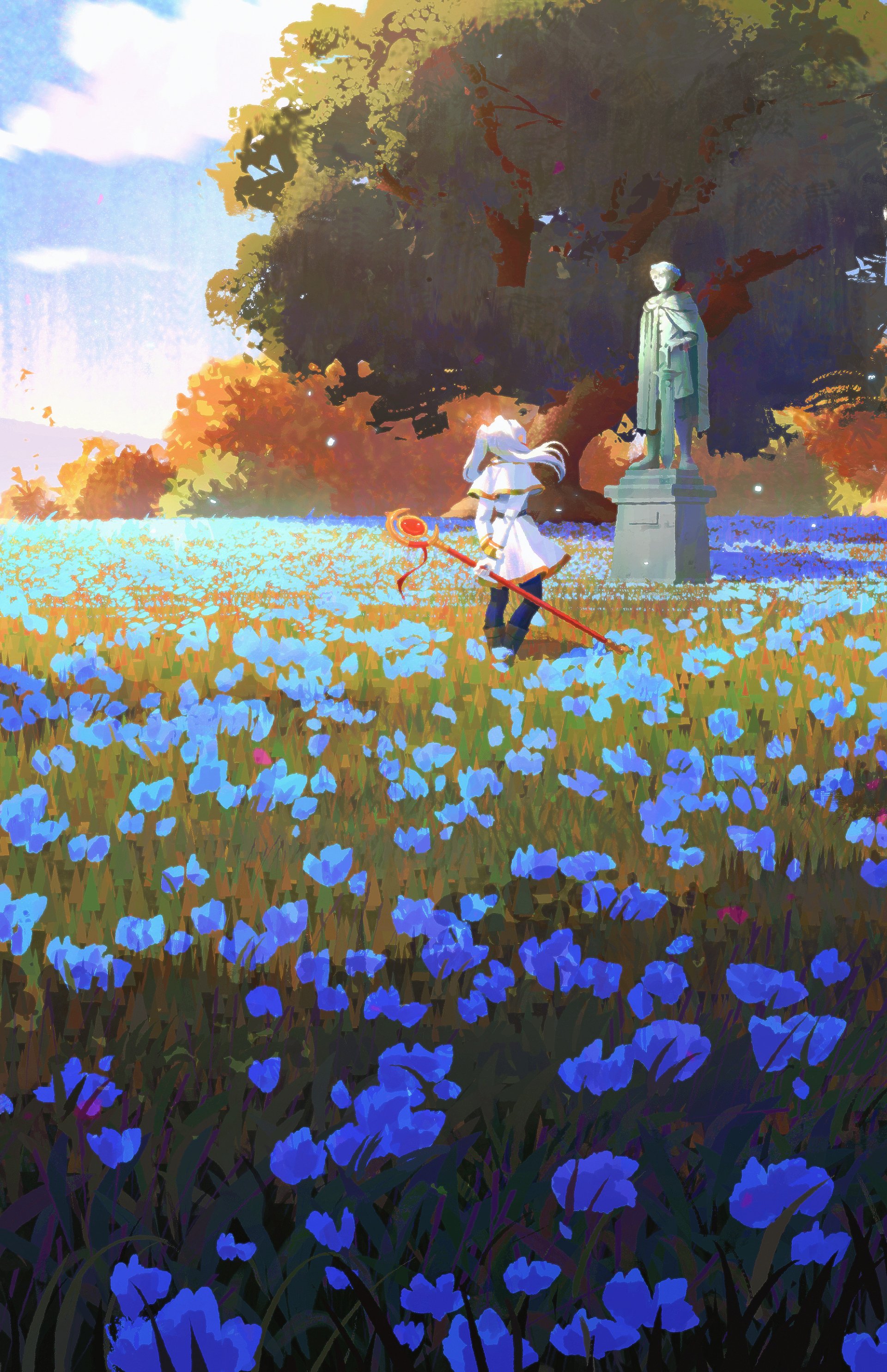 Frieren & Blue Meadow Phone Wallpaper