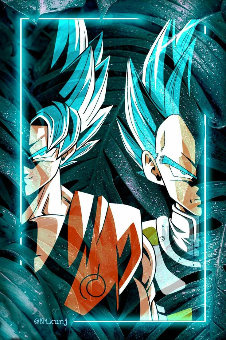 Goku And Vegeta Neon Green Leaves Mobile Wallpaper Edited By Nikunj