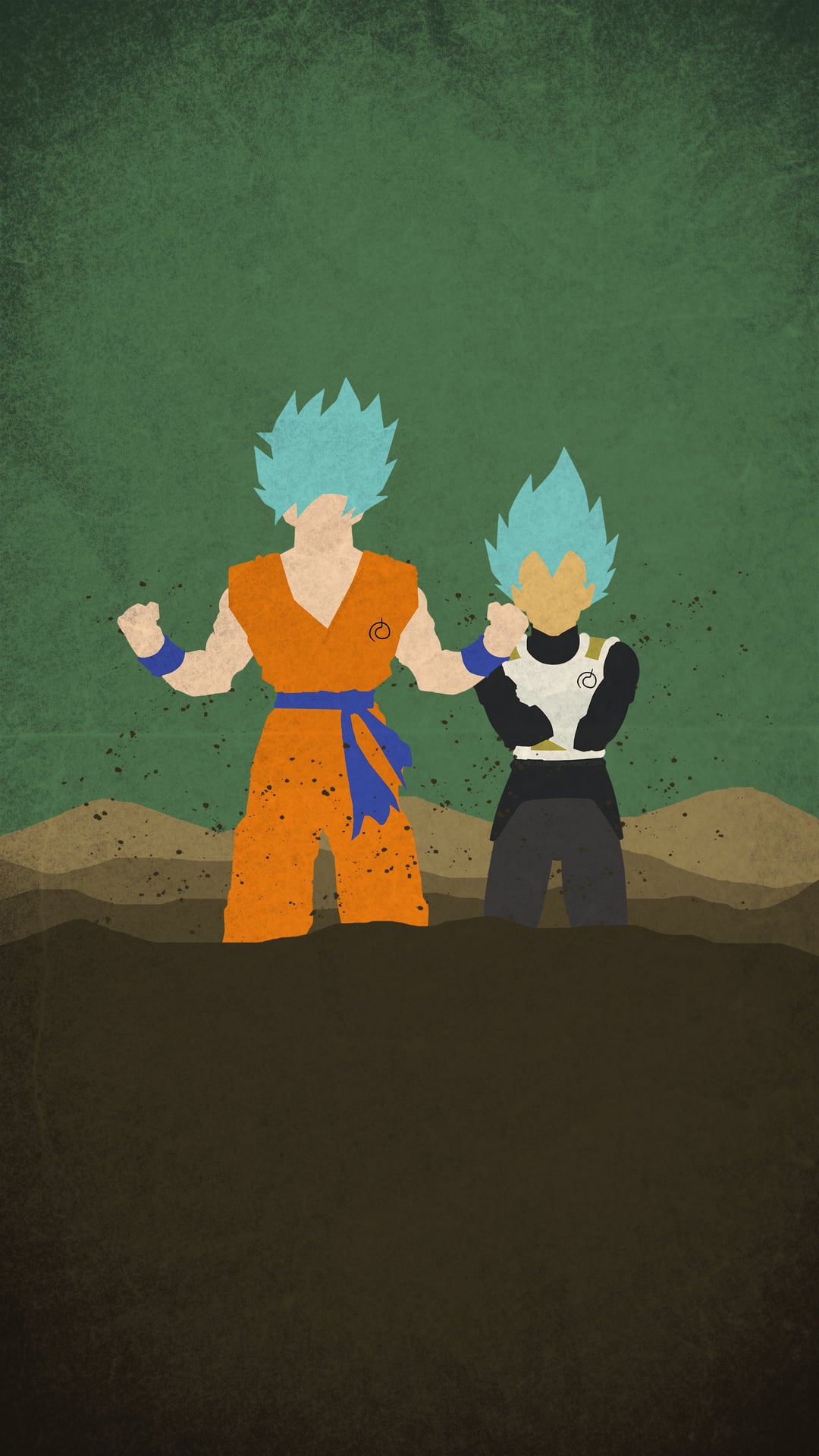 SSGSS Goku and Vegeta Minimal Wallpaper Mobile