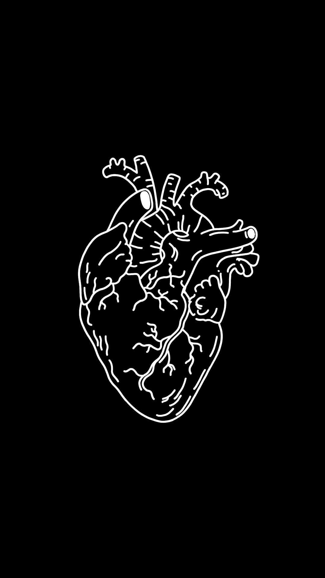 Gothic Art Phone Wallpaper, Simple Minimalist Line Drawings, Alternative Goth Art