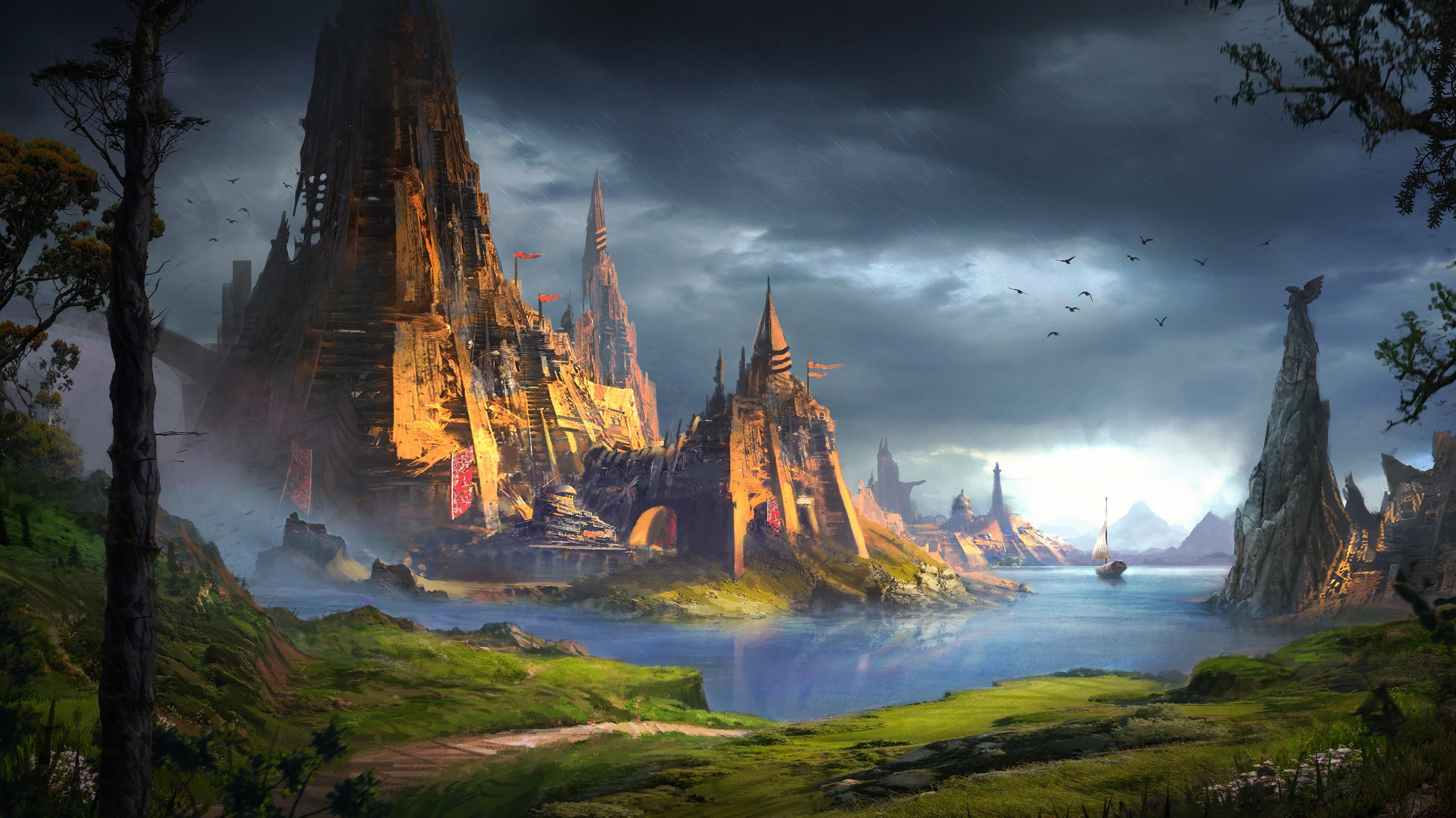 Fantasy castle ruins