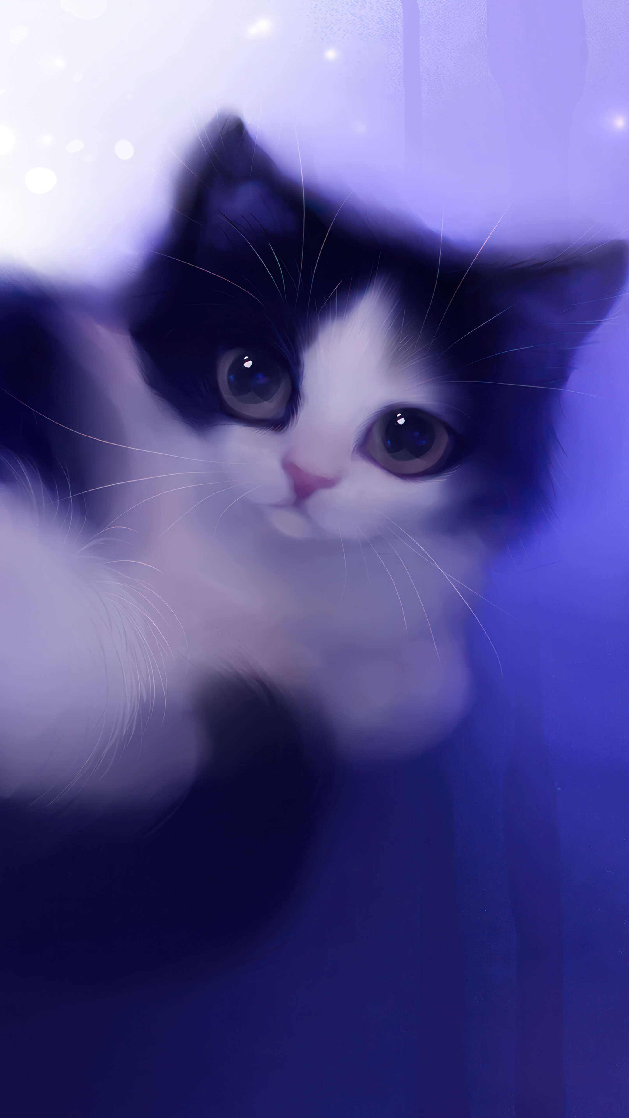 Cute Cat Digital Art 4K Wallpaper iPhone HD Phone i