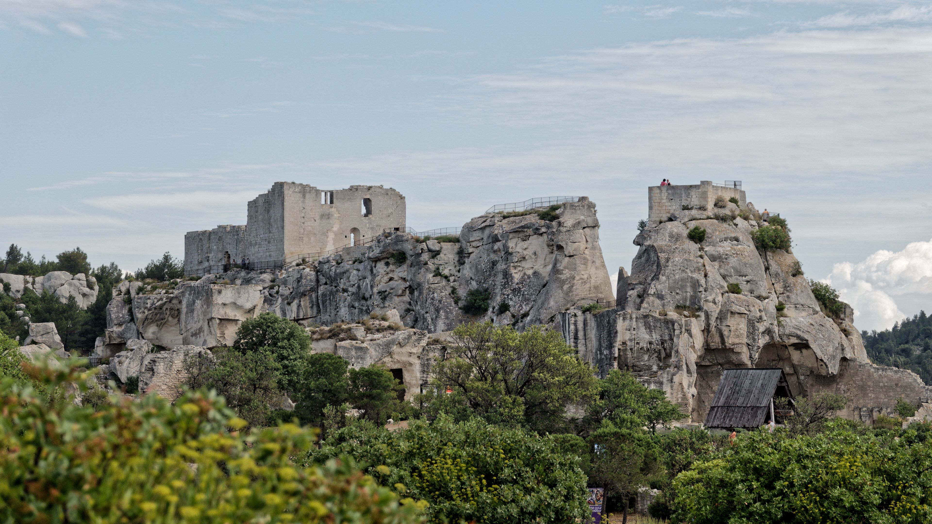 Download wallpaper 3840x2160 ruins, rocks, trees, landscape 4k uhd 16:9 HD background