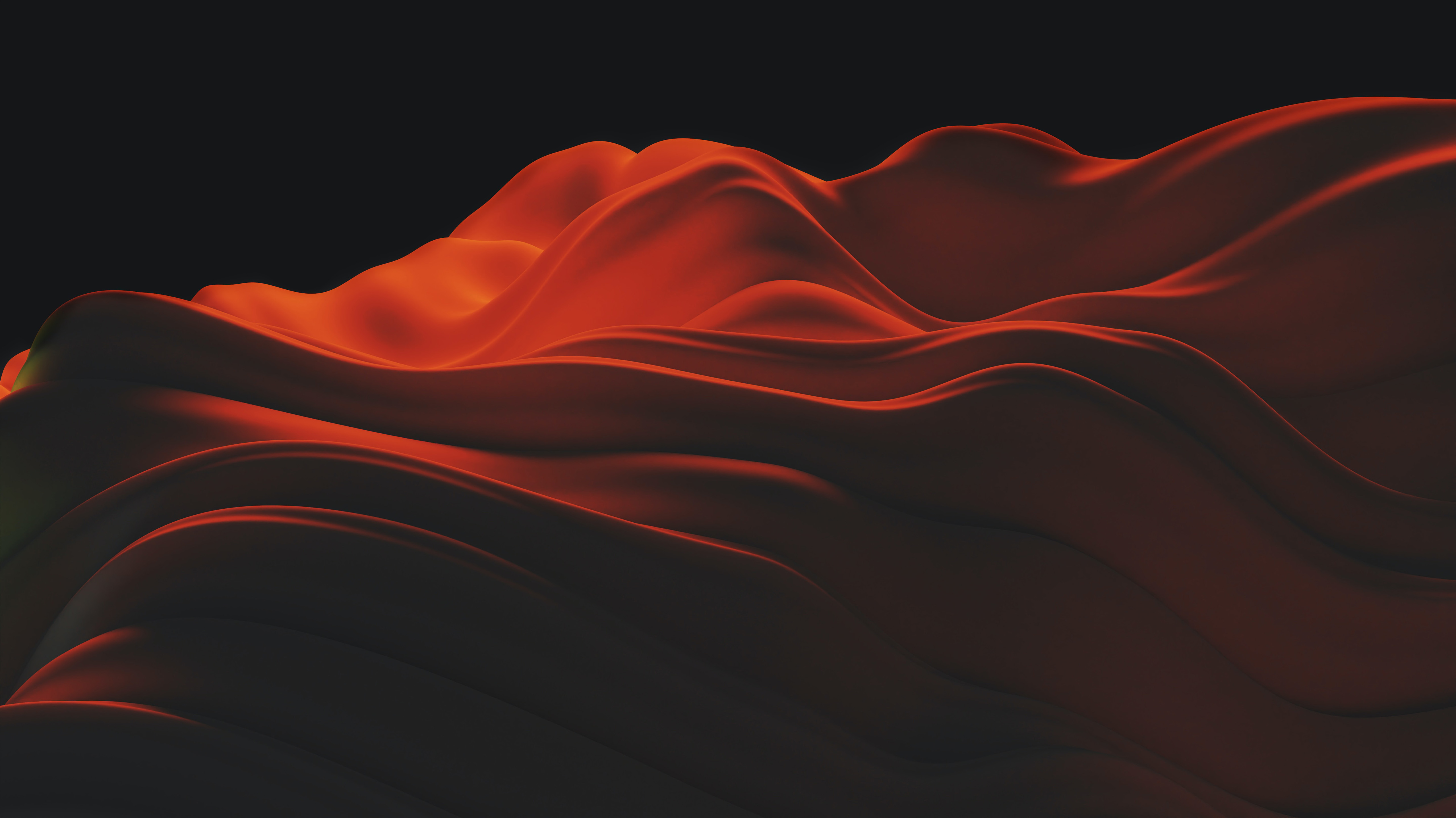 Brown Wavy Lines Design Art Black Background Abstraction 4K 5K HD Abstract Wallpaper