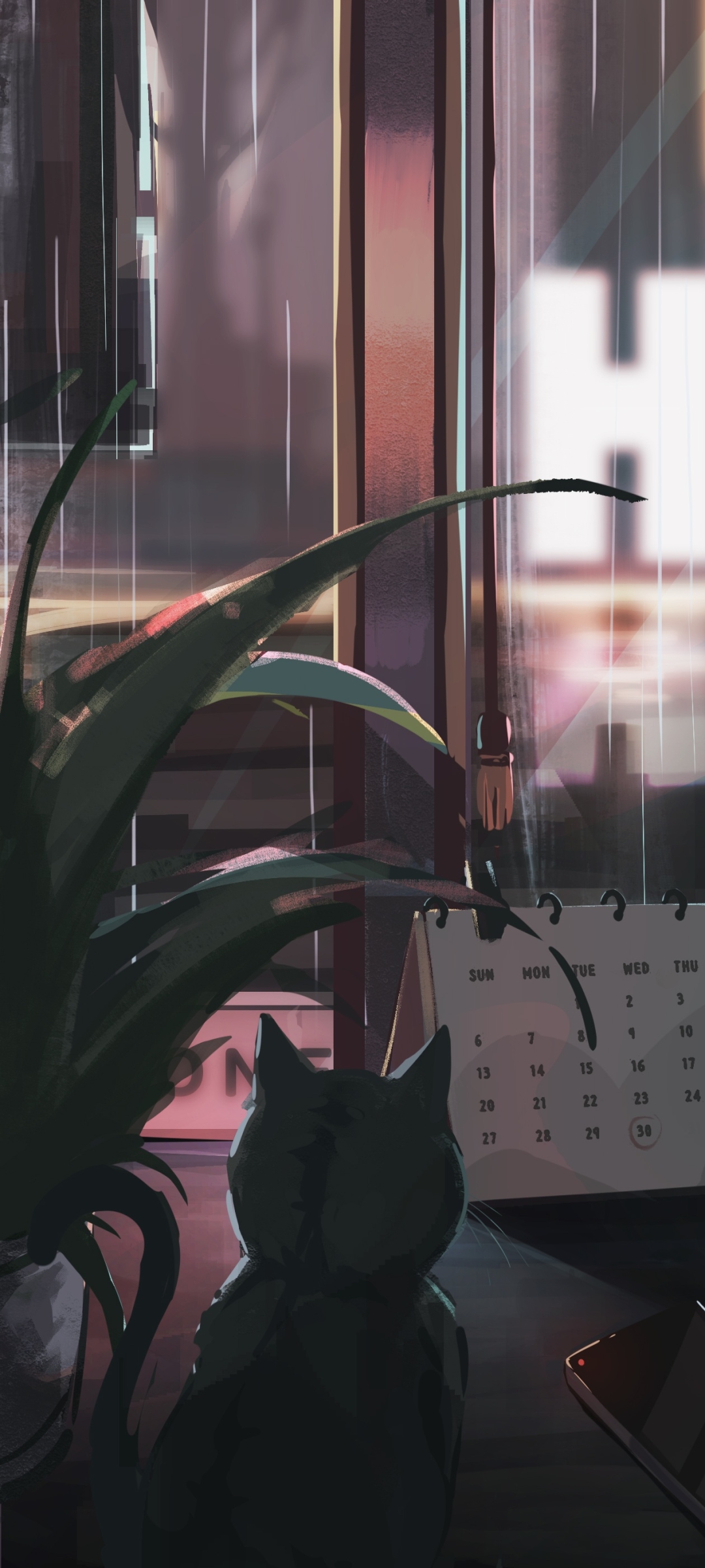 Anime Cat Phone Wallpaper
