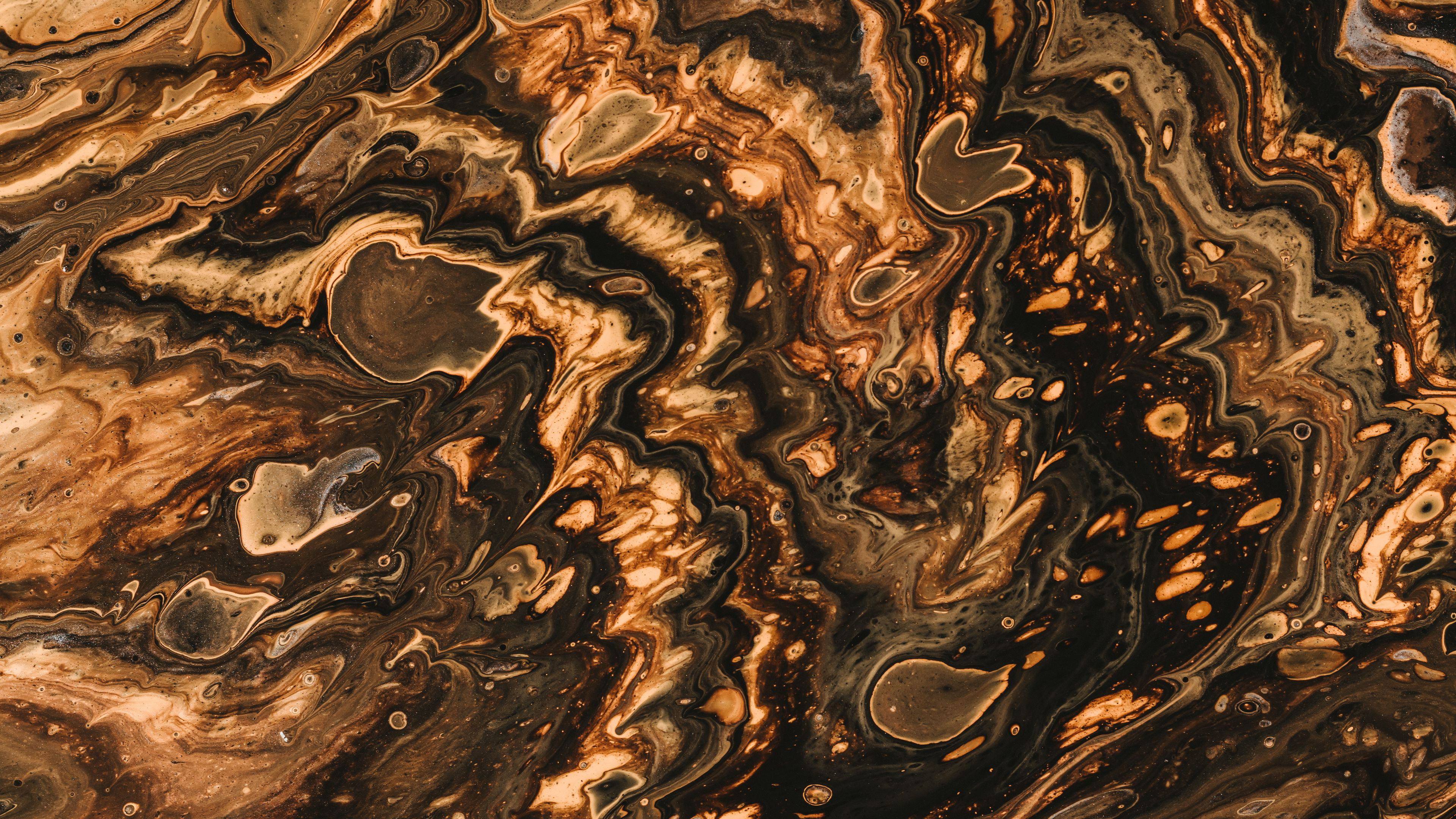 Brown Green Paint Stains Spots 4K HD Abstract Wallpaper