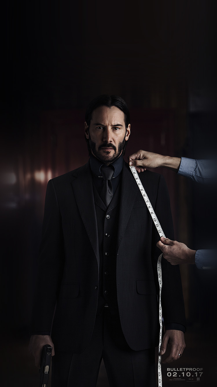 iPhone X wallpaper. john wick suit film reloaded illustration art