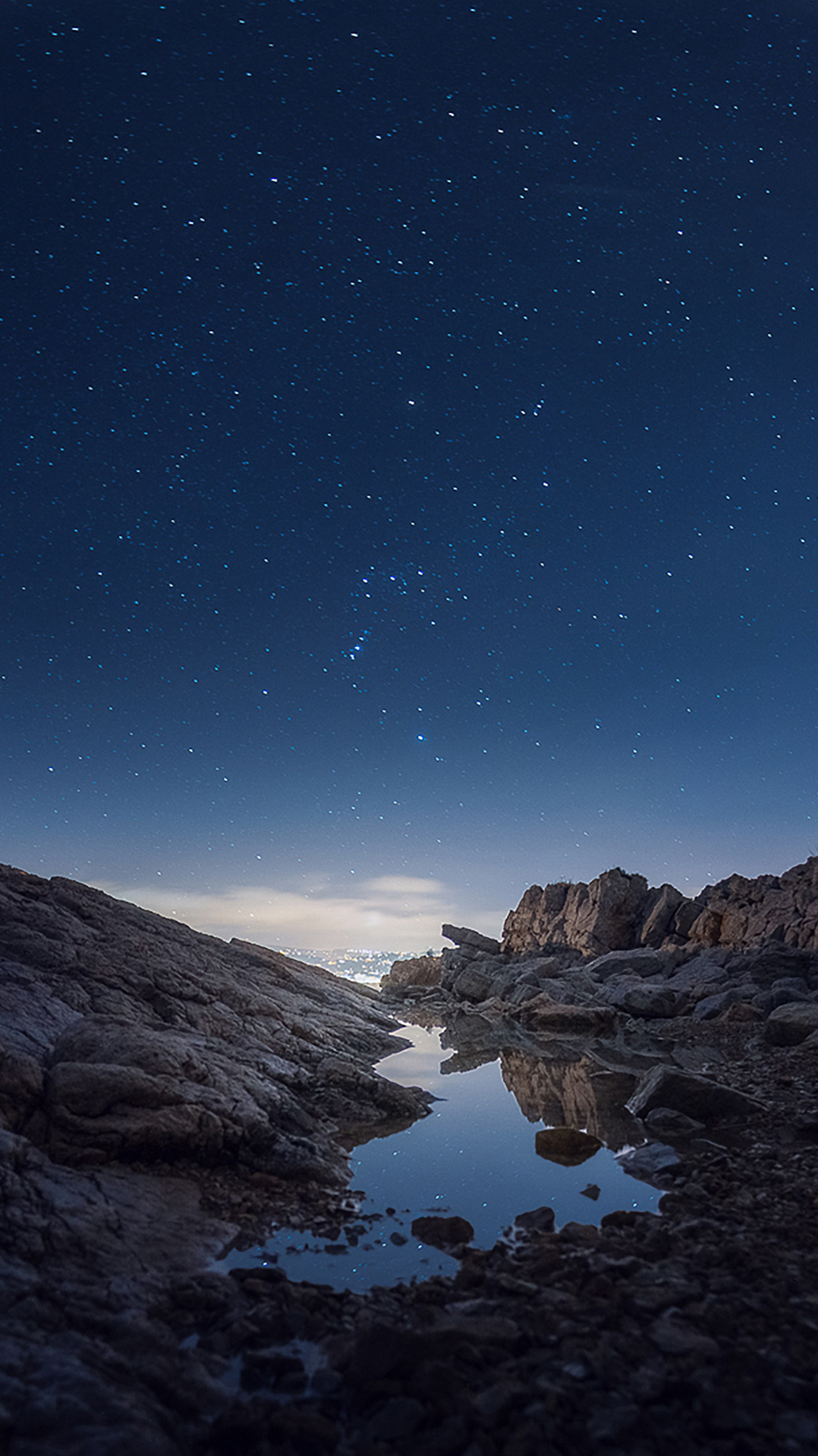 iPhone X wallpaper. night sky star rock mountain galaxy nature