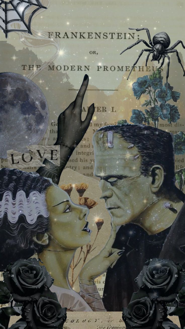 Frankenstein love, bookish, spooky couples
