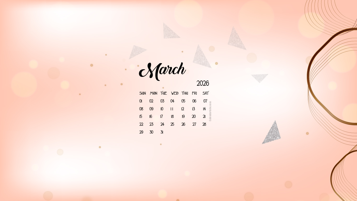 March 2026 Desktop Wallpaper Calendar
