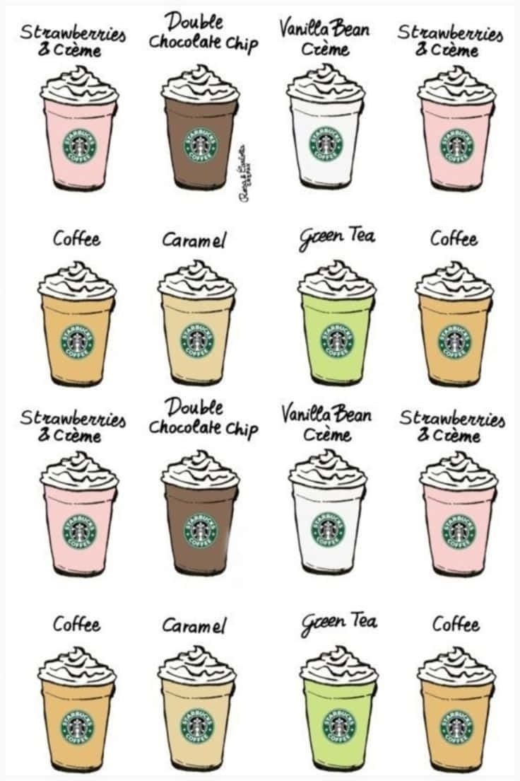 Download Aesthetic Starbucks Menu Of Different Flavored Coffee Drinks Wallpaper