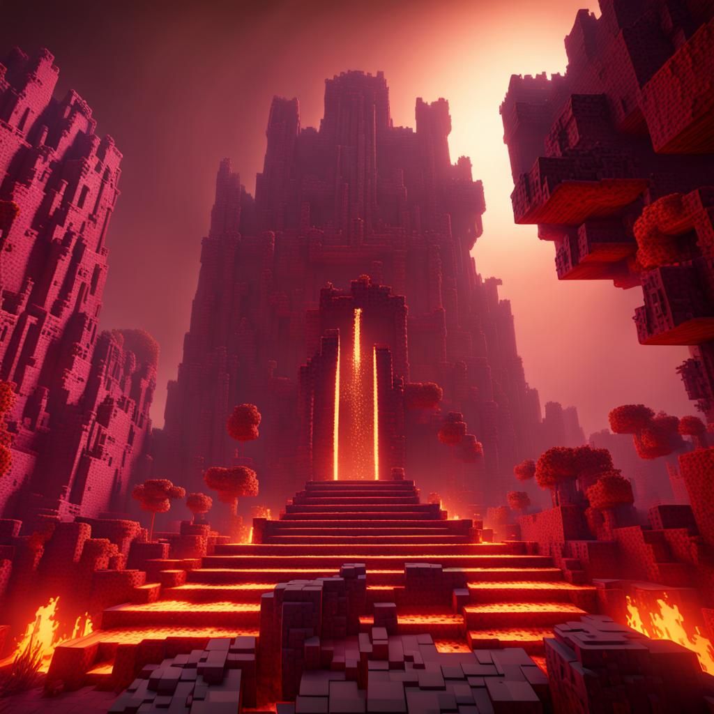 Minecraft Nether Nether in Detailed Matte Painti