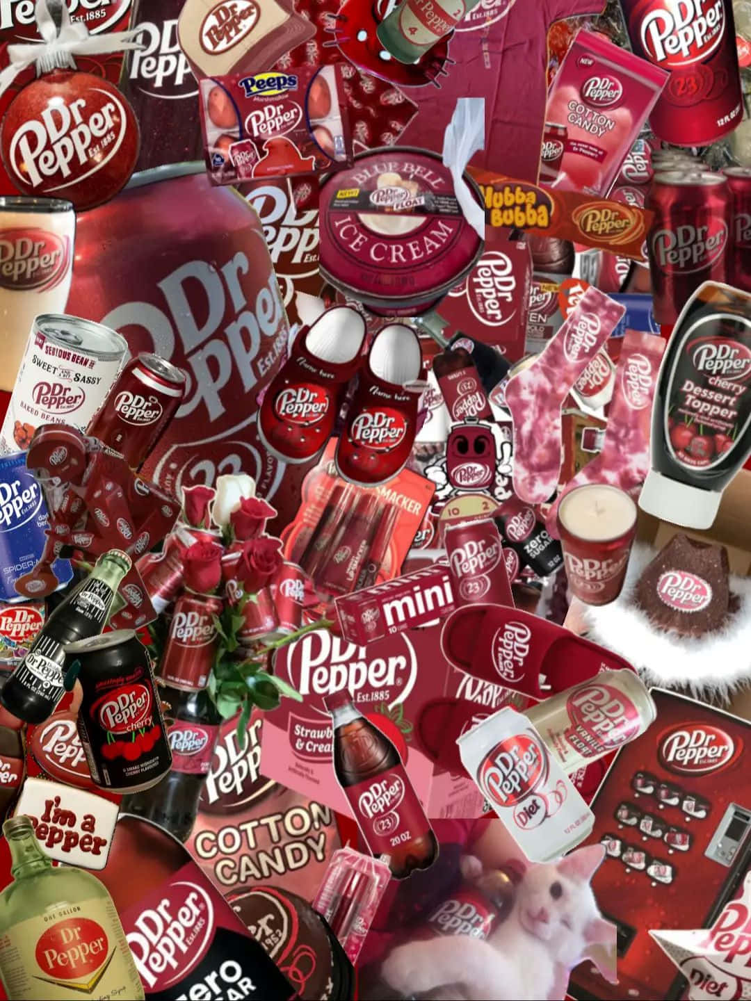 Download Dr Pepper Branded Items Collage Wallpaper