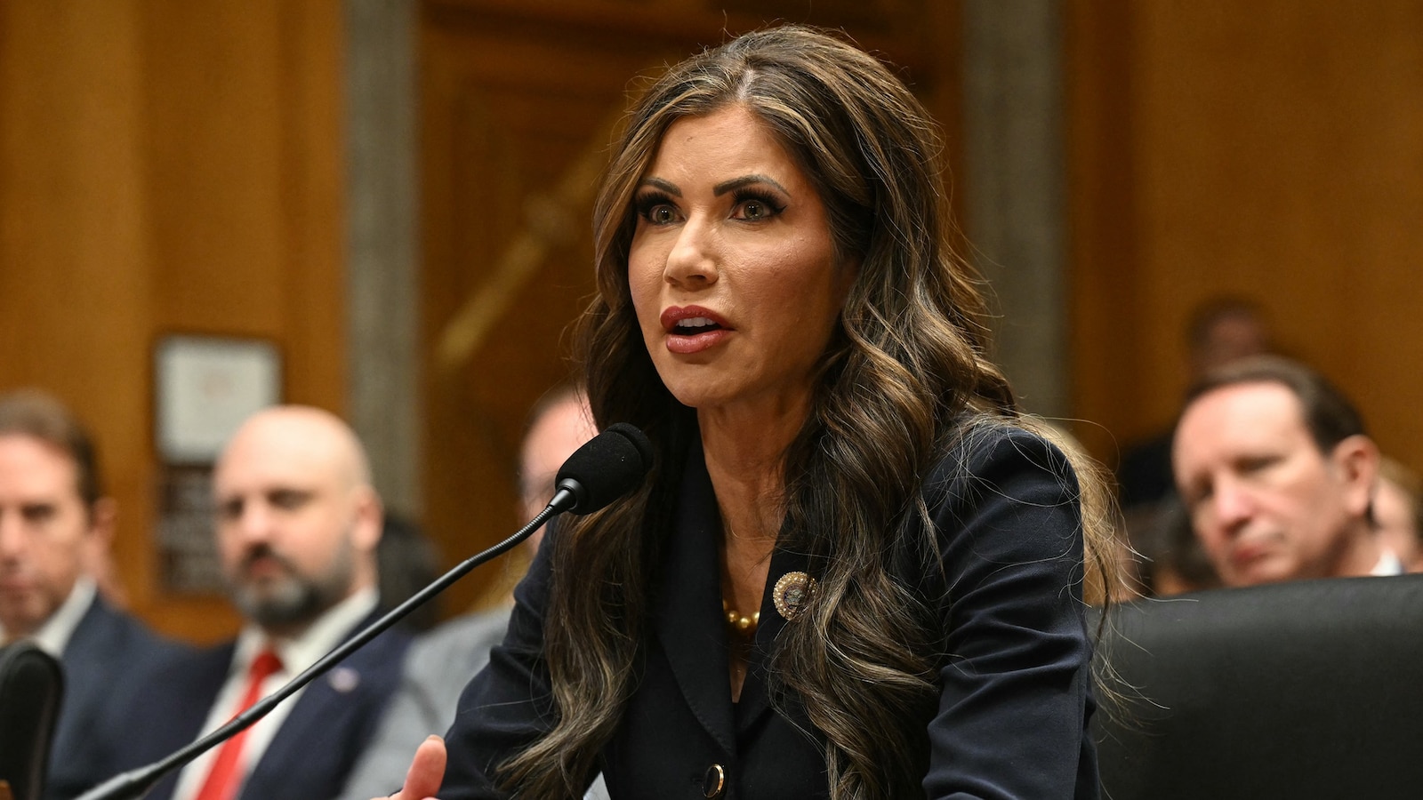 South Dakota governor Kristi Noem faces questions during confirmation hearing for DHS secretary